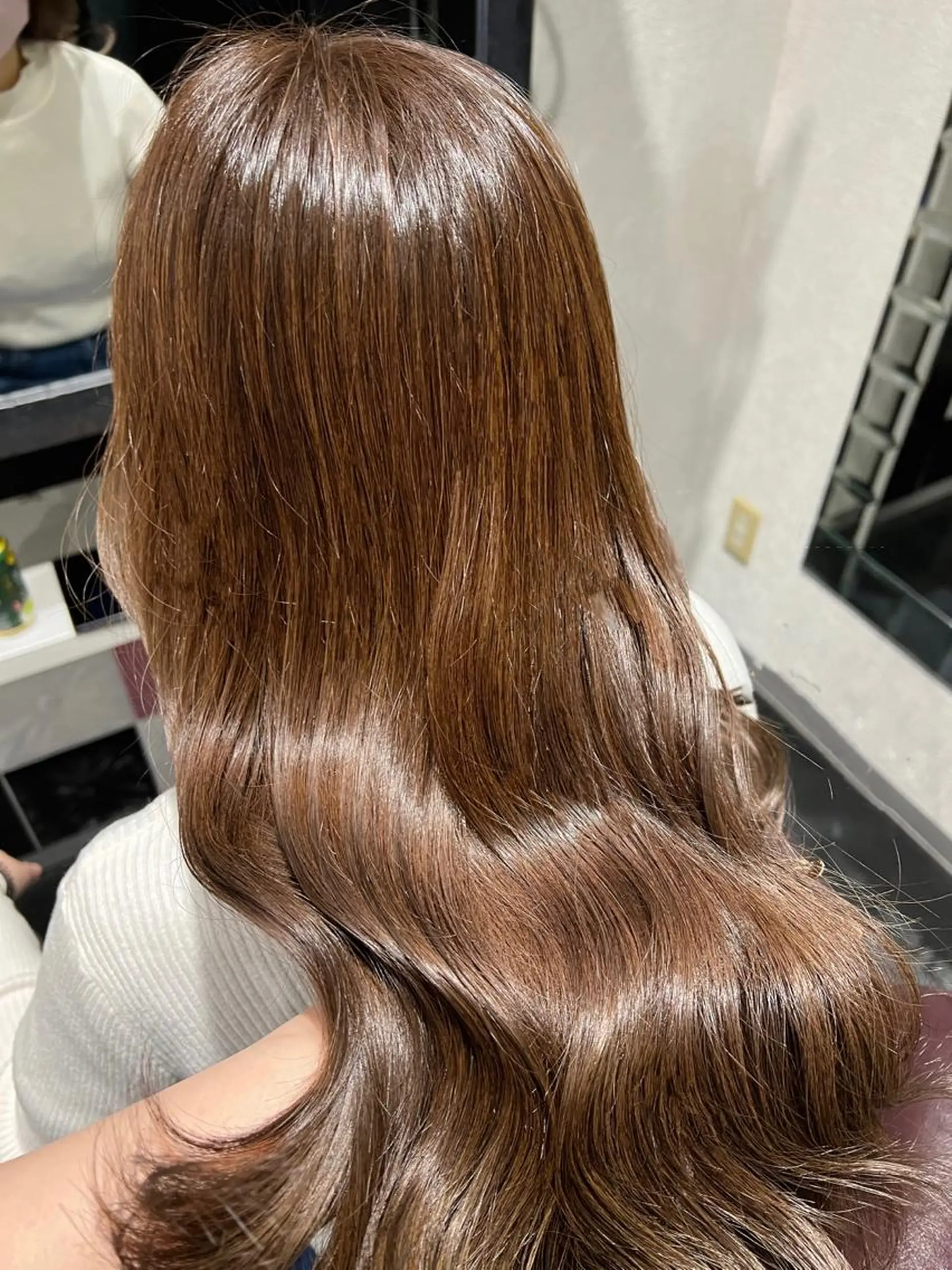 ロング カラー ベージュカラー ブラウンカラー ショコラグレージュ チョコレートブラウン ココアベージュ カット ヘアカラー トリートメント 韓国ヘア ♡tomimaのヘアスタイル