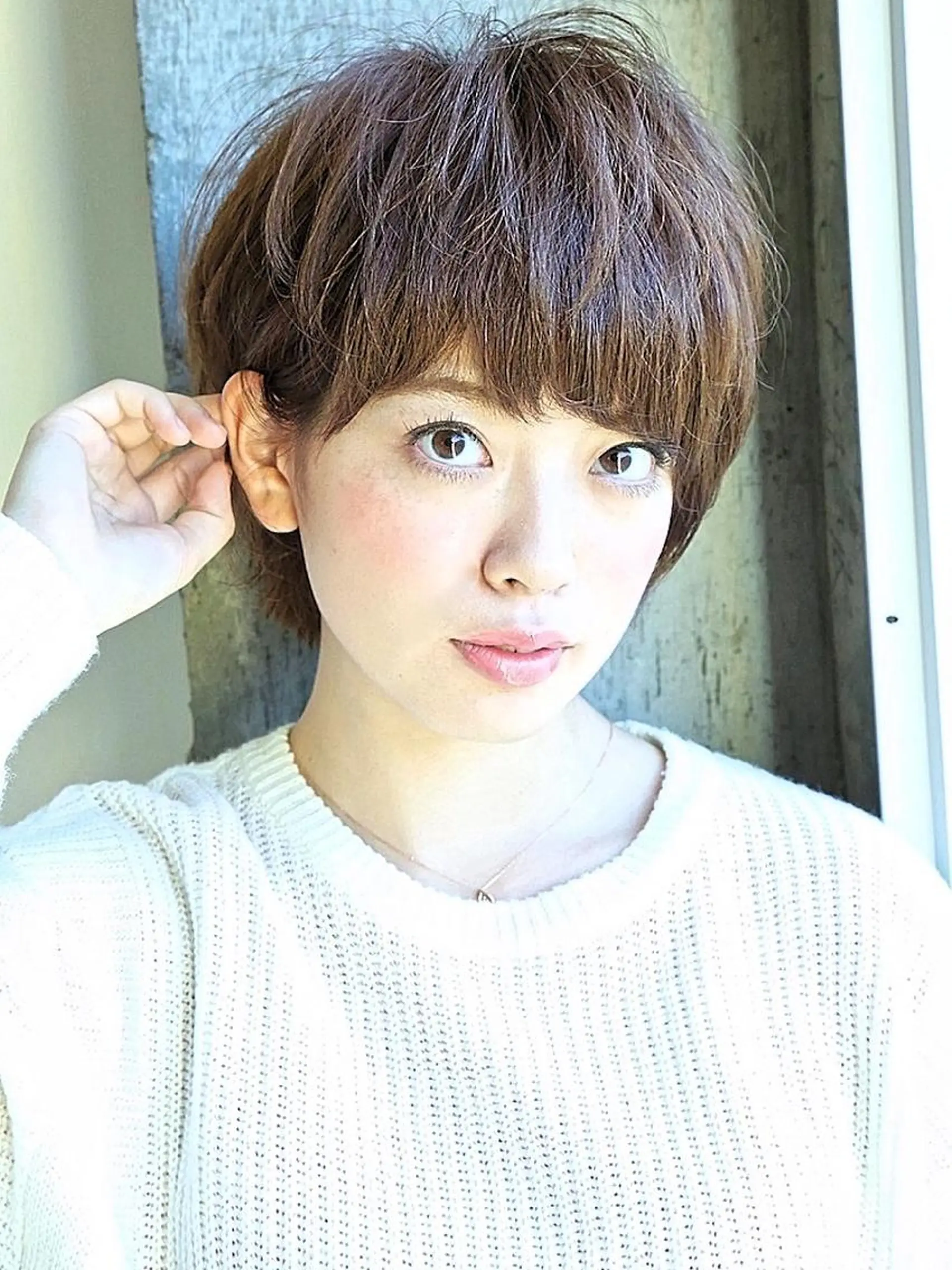 ショート カラー 透明感カラー 小顔カット ✨hair make flencia✂️✨のヘアスタイル