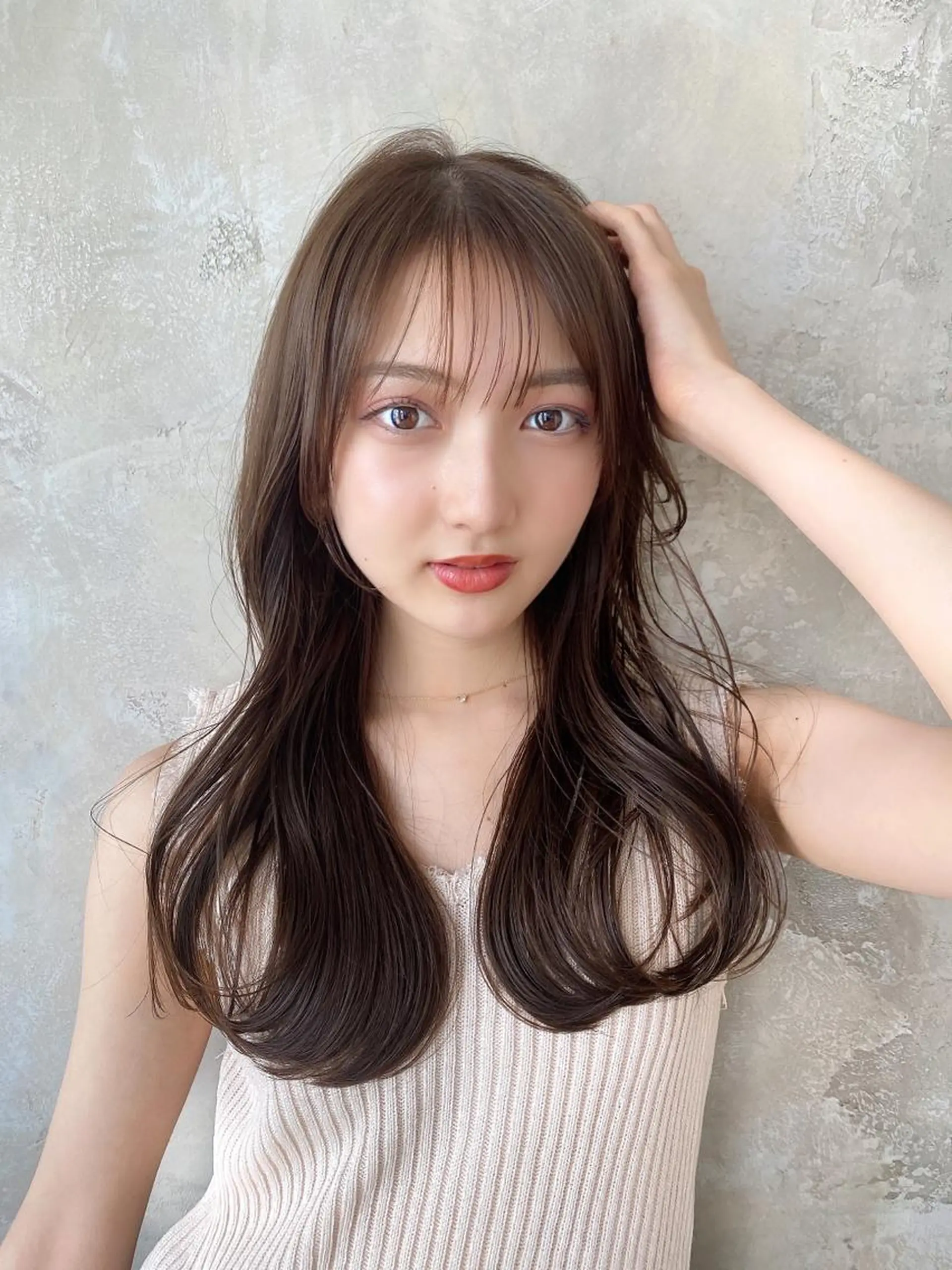 セミロング カラー ベージュカラー ブラウンカラー ブラウンベージュ くびれヘア 顔周りカット 顔周り/くびれヘア 韓国ヘア💕風間るなのヘアスタイル