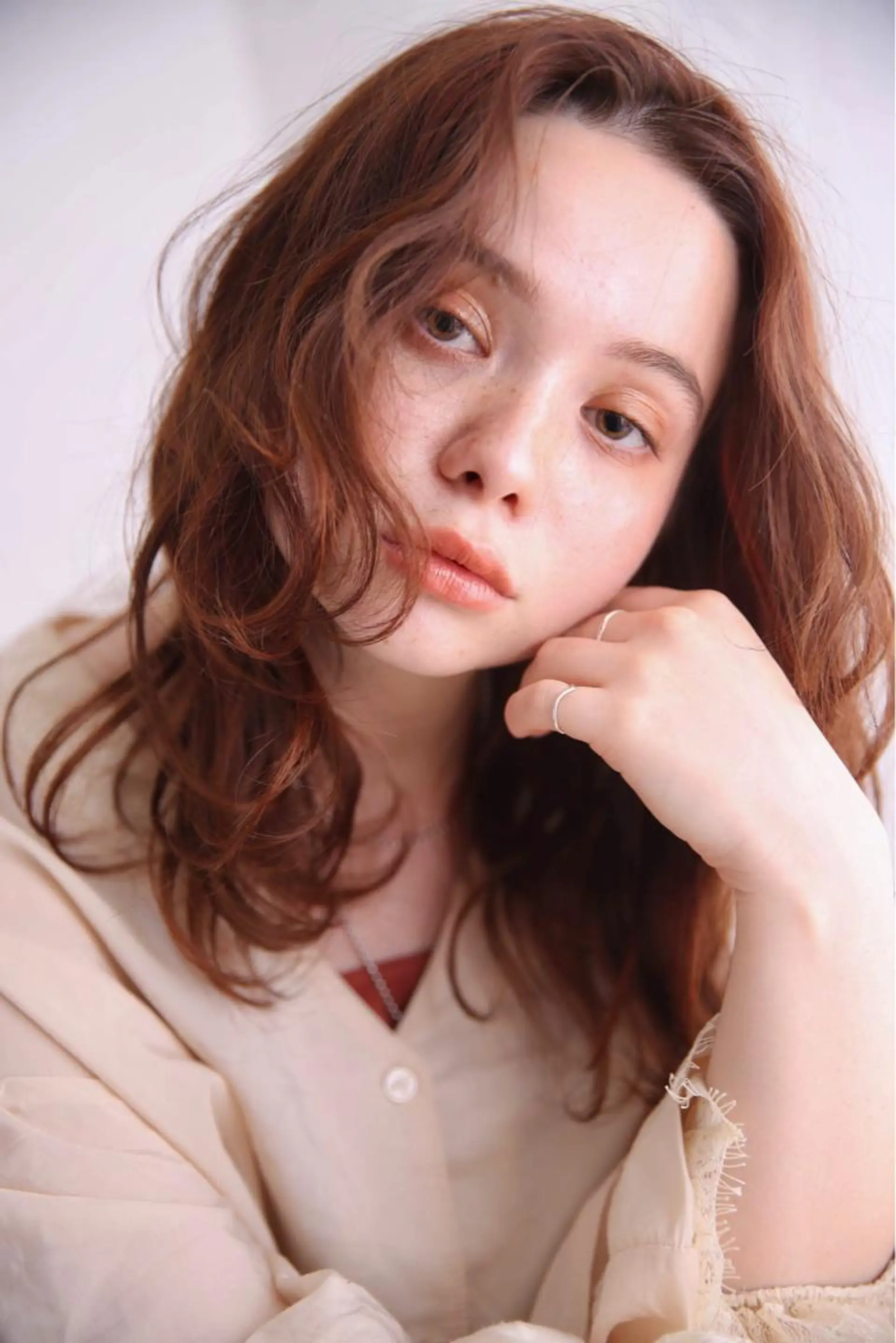 ミディアム カラー パーマ カット ヘアカラー 佐藤 花帆のヘアスタイル