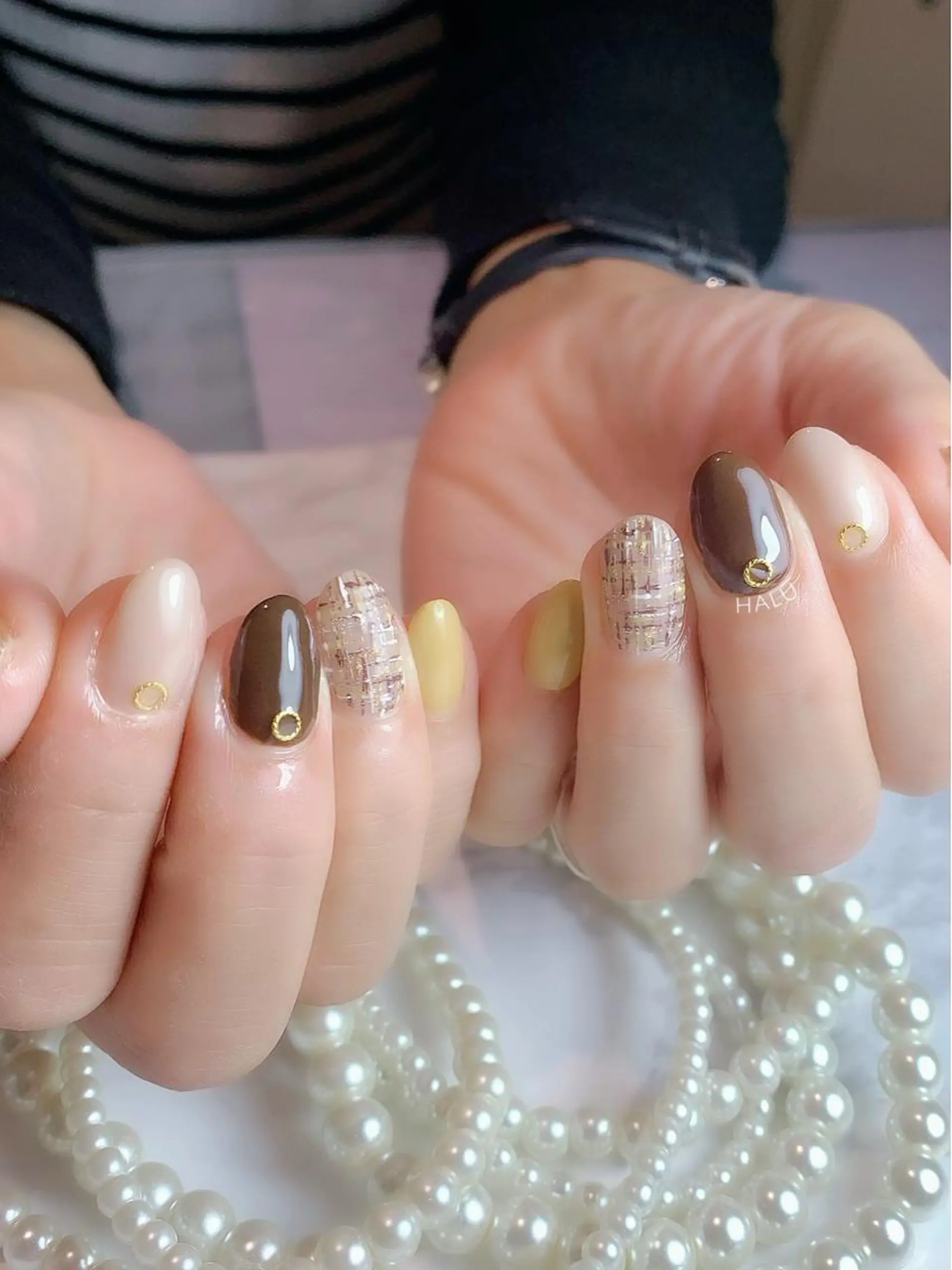ネイル ツイードネイル HALU ハルのネイルデザイン