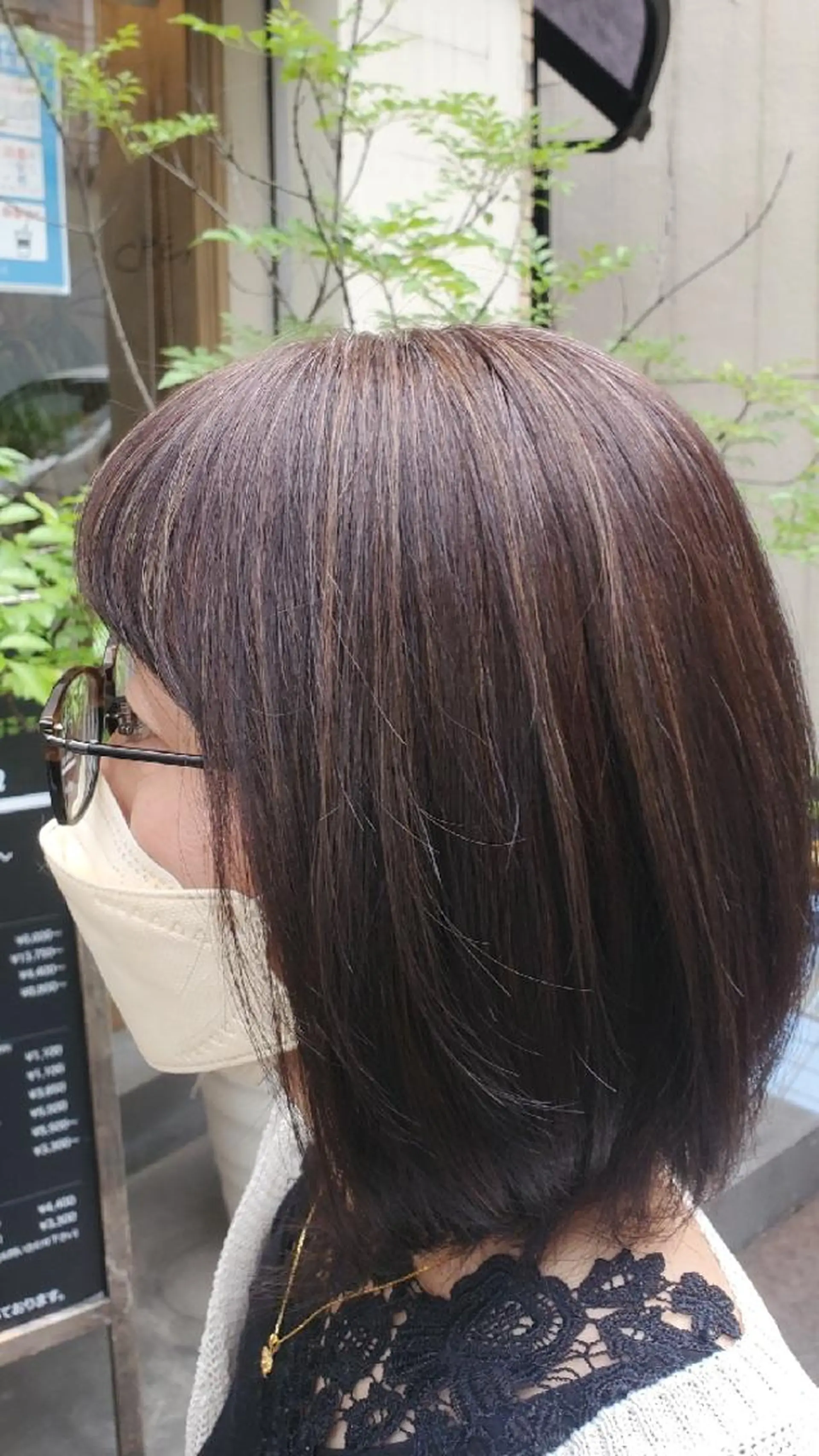 ミディアム カラー ハイライトカラー ハイライト CREA板橋/ 高橋諒一のヘアスタイル