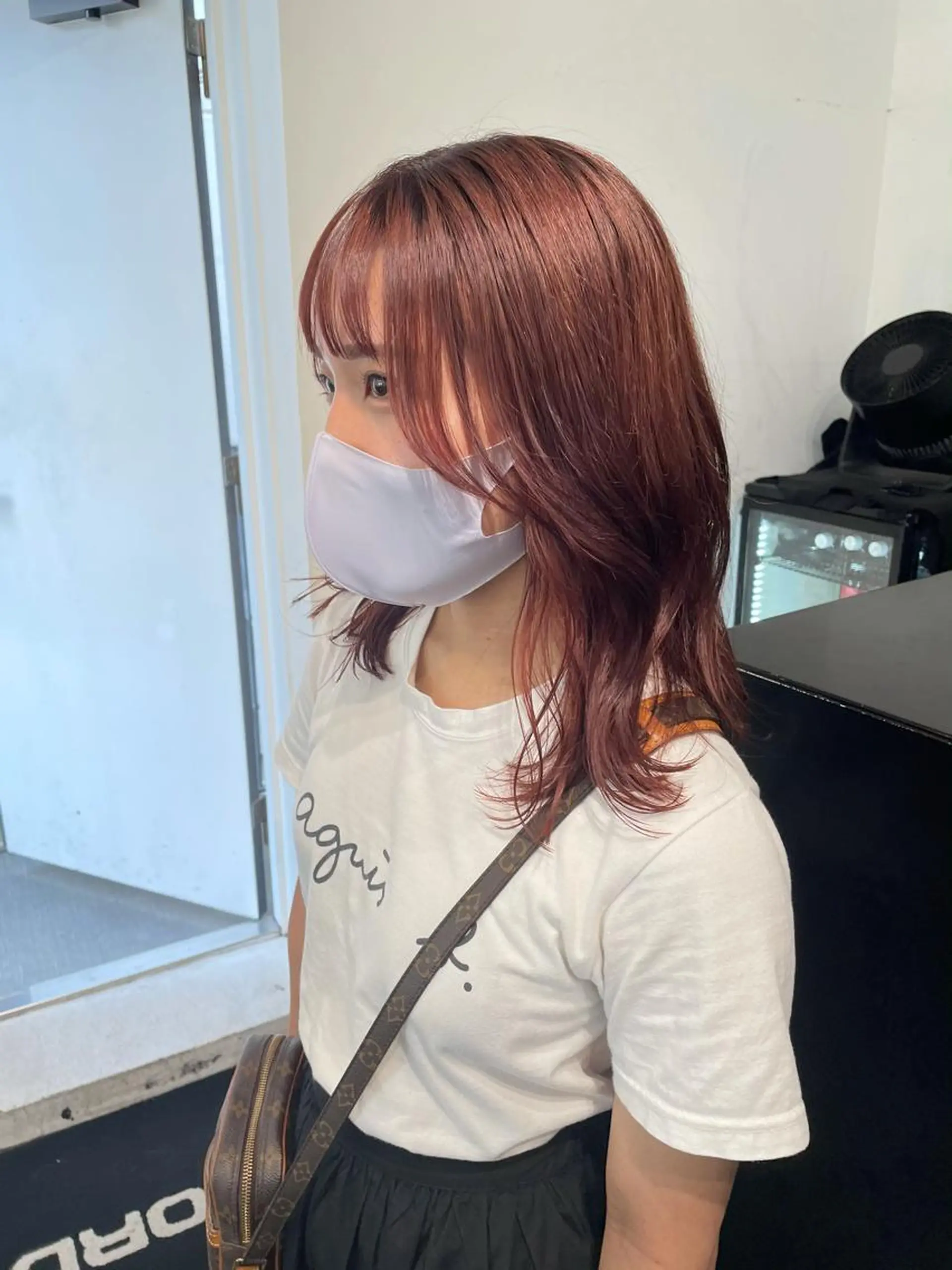 セミロング カラー ヘアアレンジ ブリーチ オレンジ カット ヘアカラー トリートメント 艶ハイトーン/ヘア アレンジAYAKAのヘアスタイル