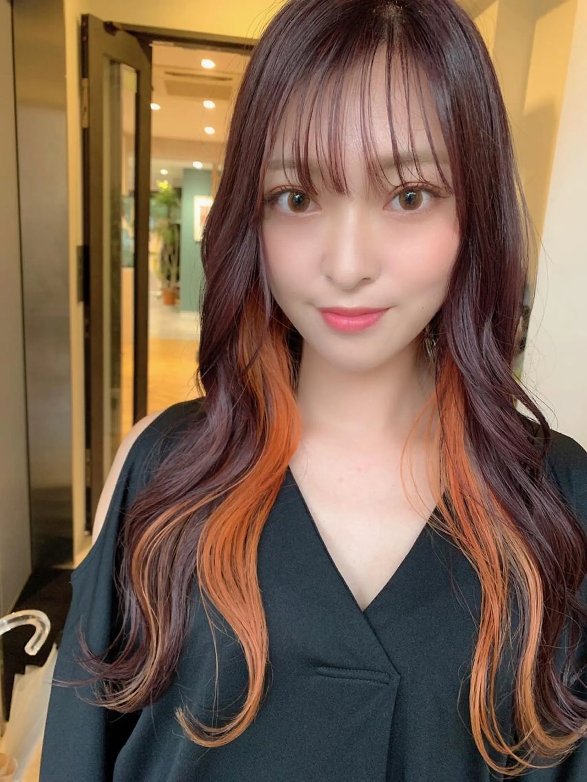 ロング カラー ヘアカラー トリートメント 髪質改善will hairdesignのヘアスタイル