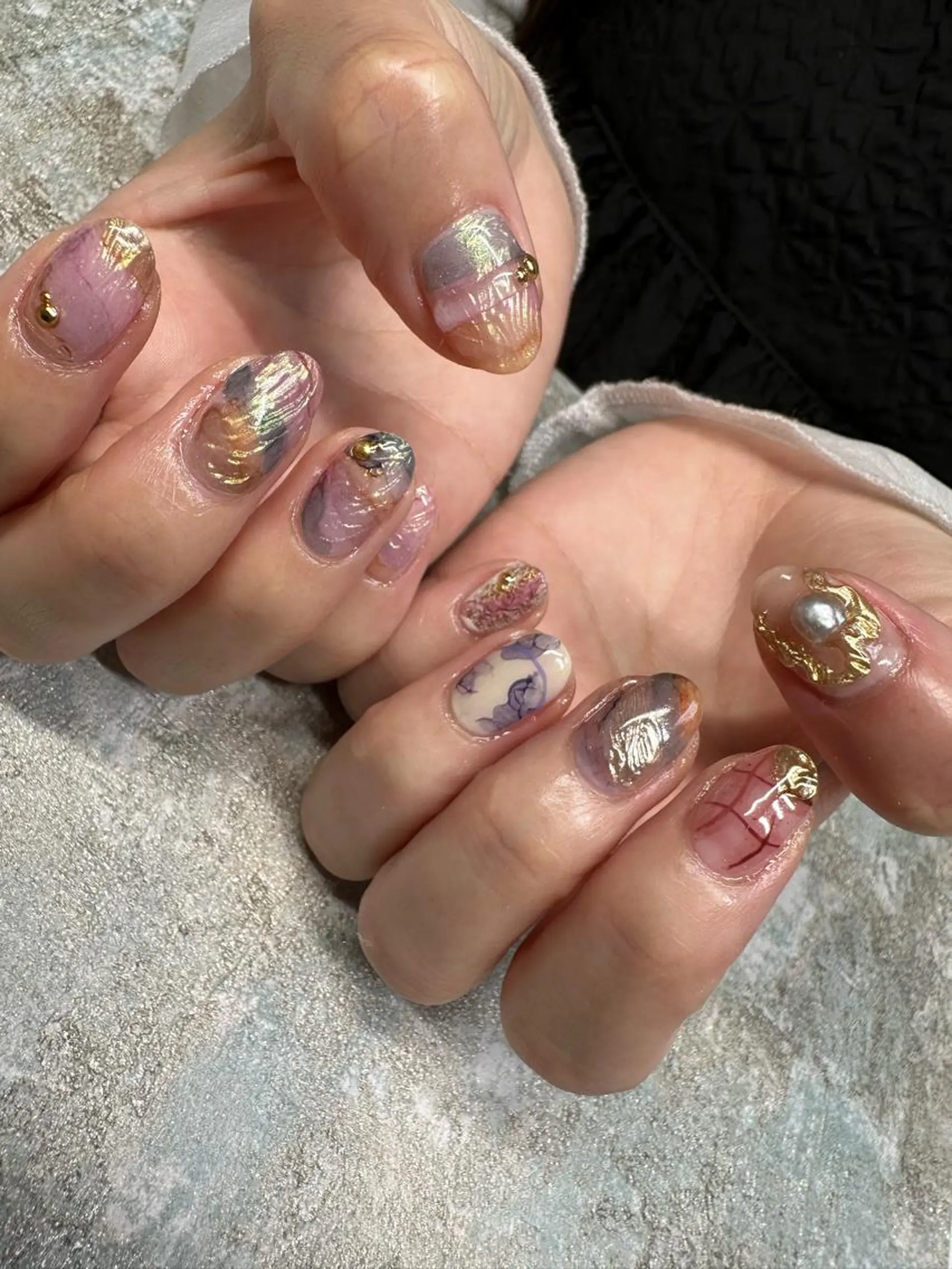 ロング カラー ヘアアレンジ キッズ ネイル マツエク・マツパ アイブロウ 福田 加奈のネイルデザイン