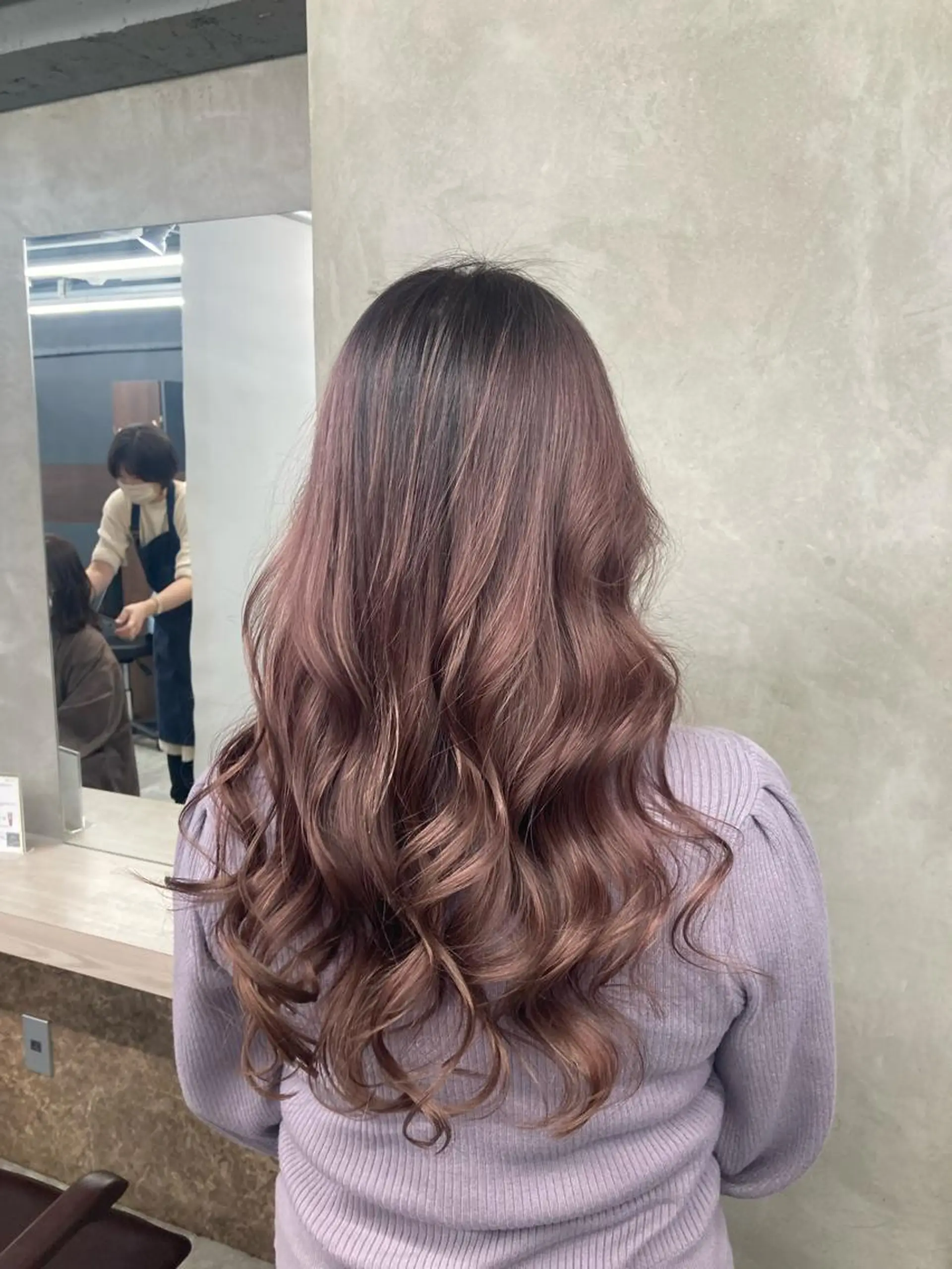 ロング カラー ヘアアレンジ ピンクカラー シルバー カット ヘアカラー ブリーチ&似合せボブ 田中寛十のヘアスタイル