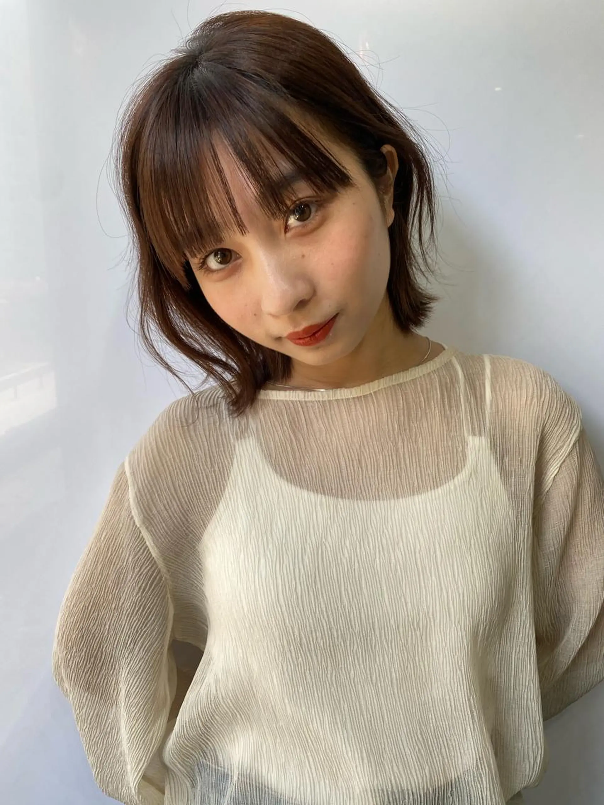 ミディアム カラー Pia ツボイ ケイタのヘアスタイル