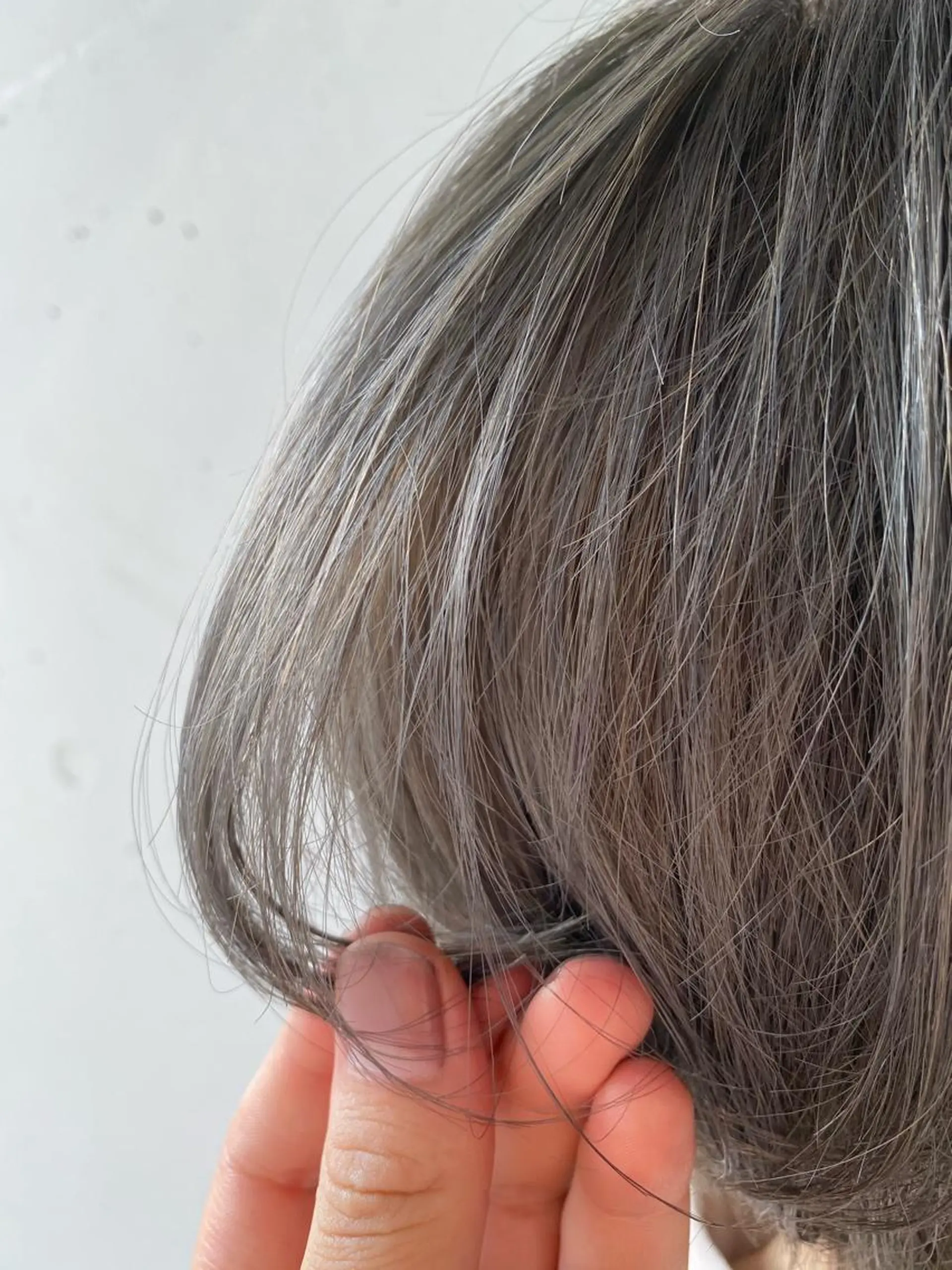 ショート カラー ブリーチ グレージュ ハイライトカラー ネイビーカラー 外国人風カラー ヘアカラー トリートメント 髪質改善/レイヤー ストウシンゴのヘアスタイル