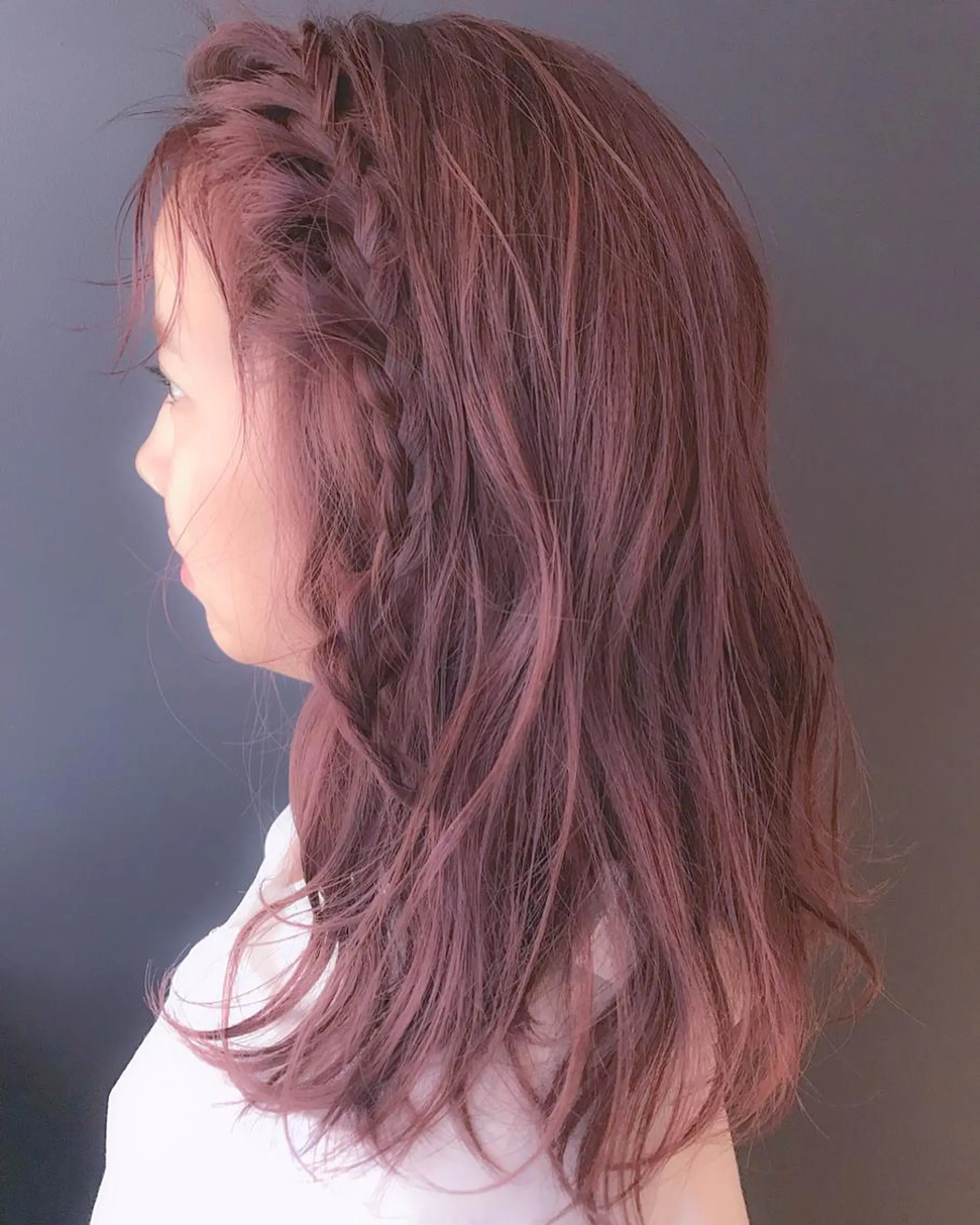 ミディアム カラー 透明感カラー ピンクカラー ピンクパープル パープルカラー ヘアカラー BOX mico.のヘアスタイル