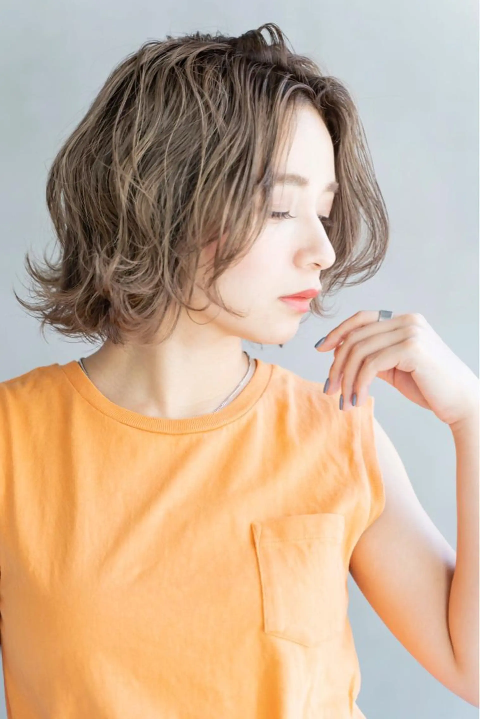 ショート カラー パーマ イルミナカラー Chlom🌿Top Stylist沖田のヘアスタイル