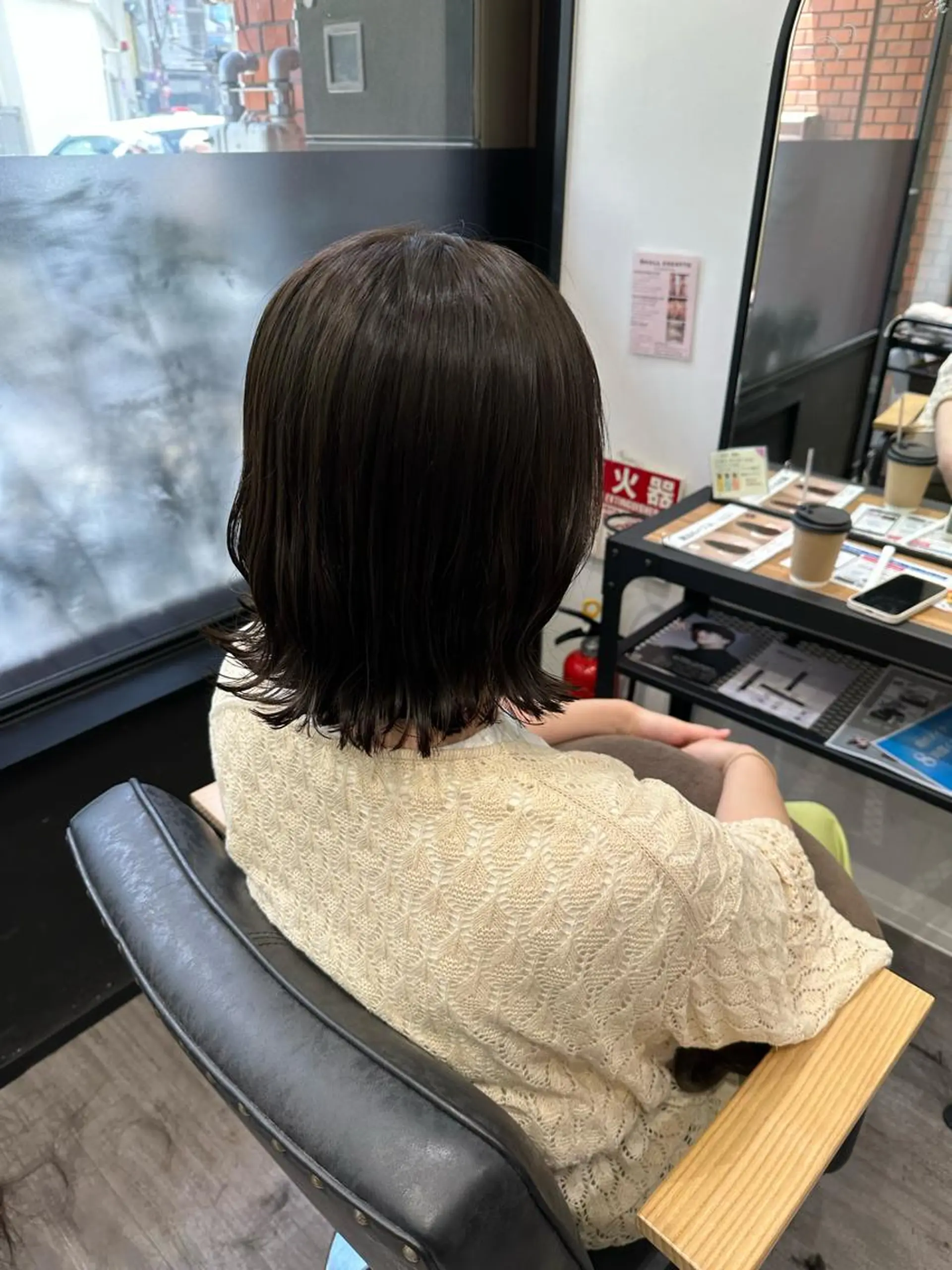 ミディアム カラー 切りっぱなしボブ ボブ カット ヘアカラー トリートメント 艶髪レイヤー上田 紗也🇰🇷💗のヘアスタイル