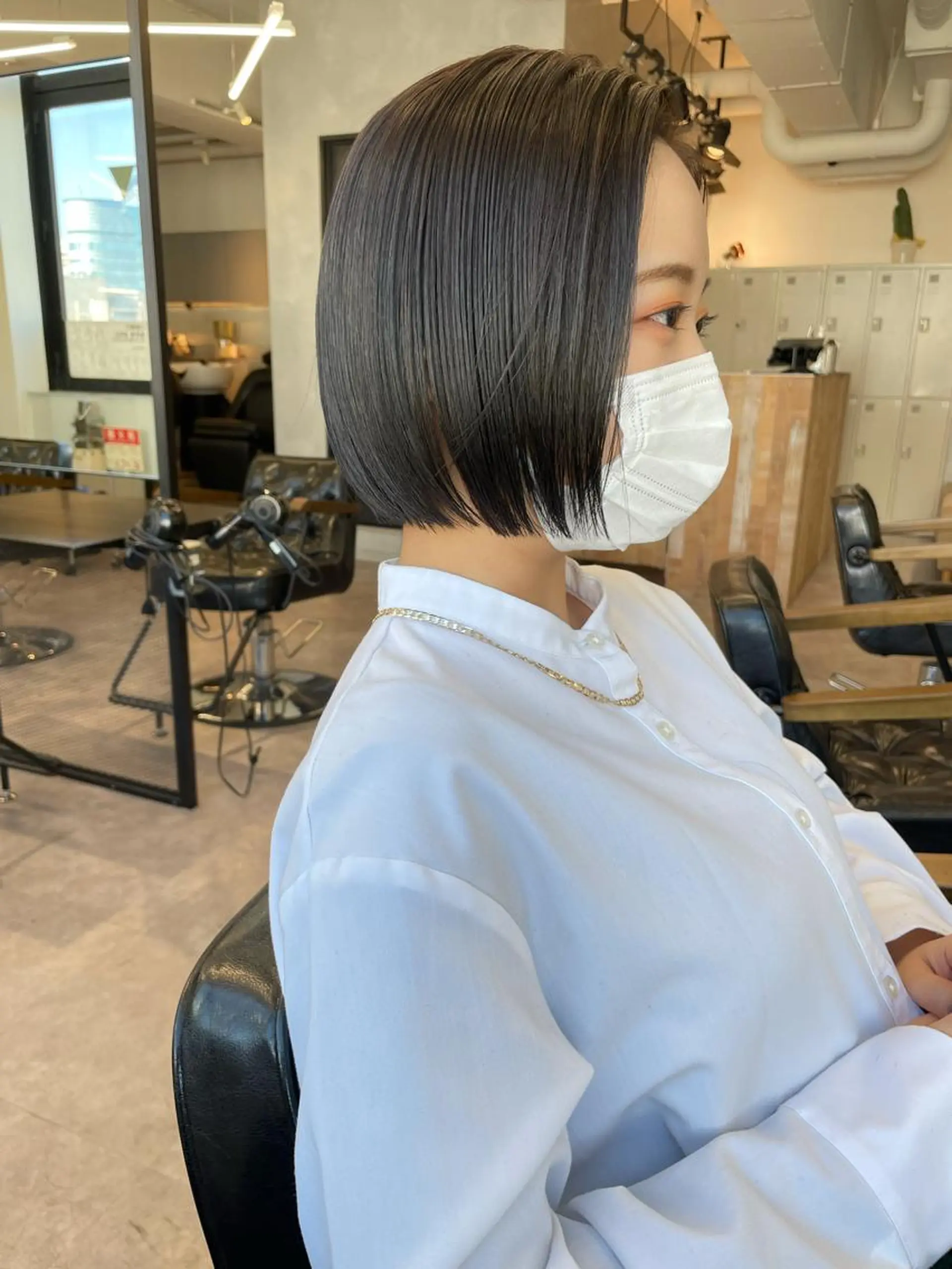 ショート ワンレンボブ ボブ ツノダ ルカのヘアスタイル