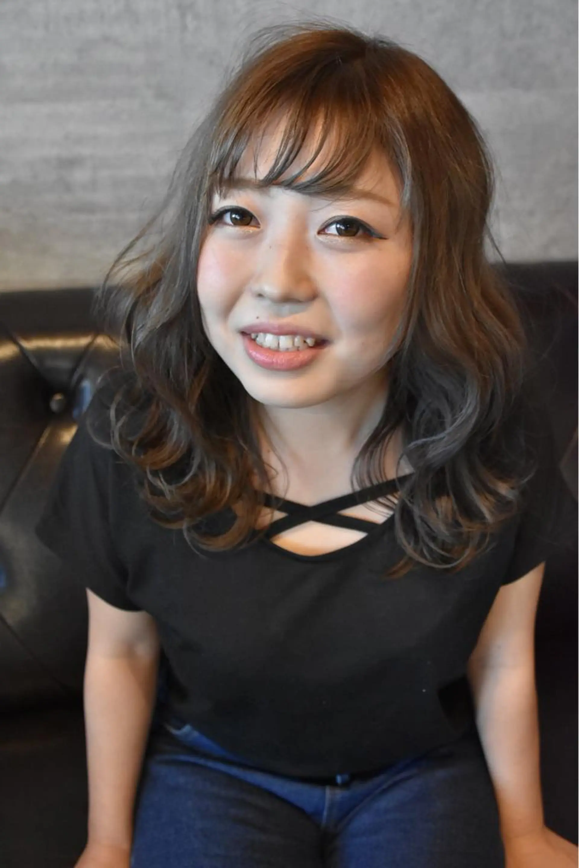 ミディアム カラー ヘアアレンジ ブリーチ 透明感カラー ダブルカラー ブリーチなしカラー hair salon Glanzのヘアスタイル