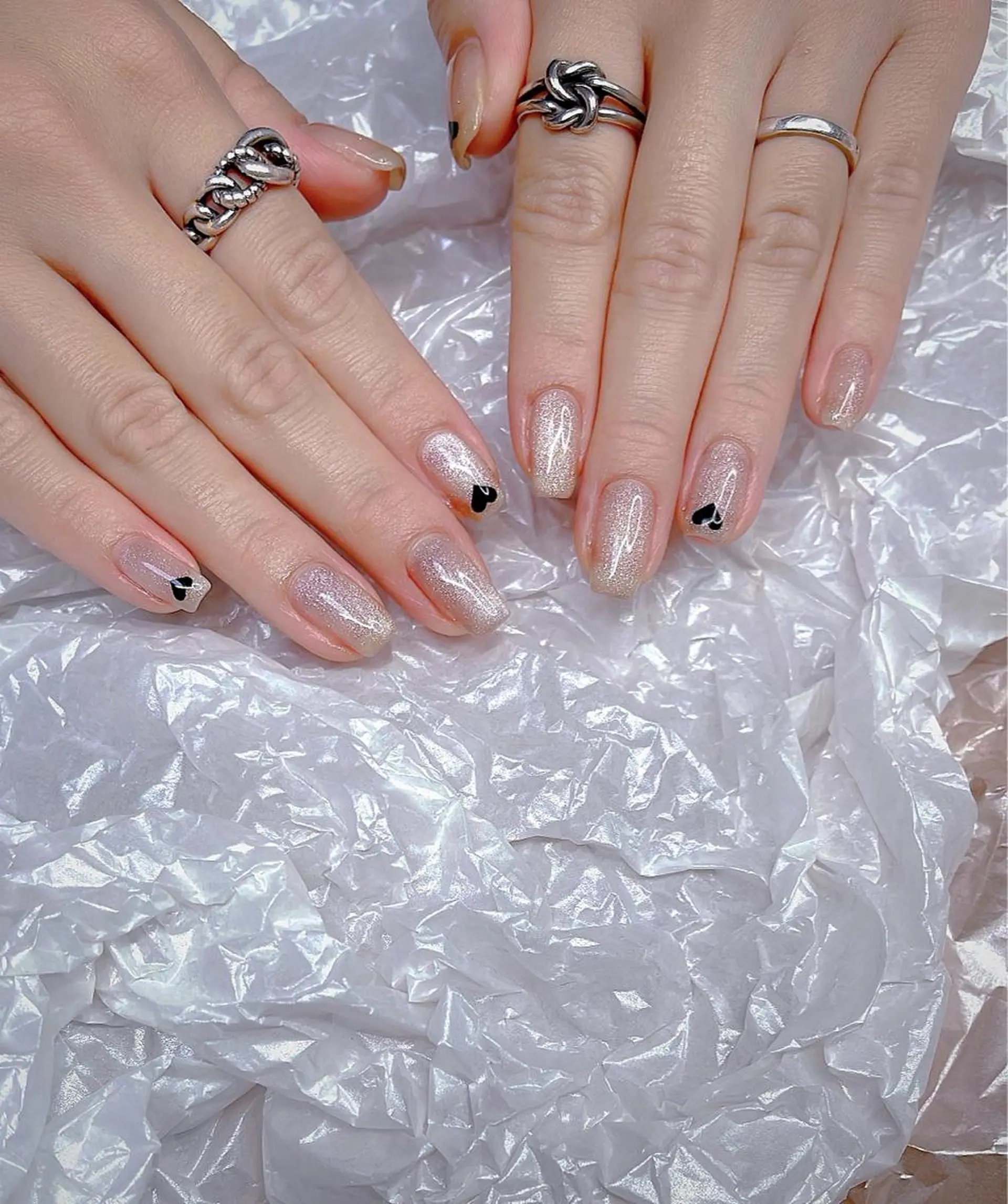 ミディアム めぐみのネイルサロン スタッフ練習のネイルデザイン