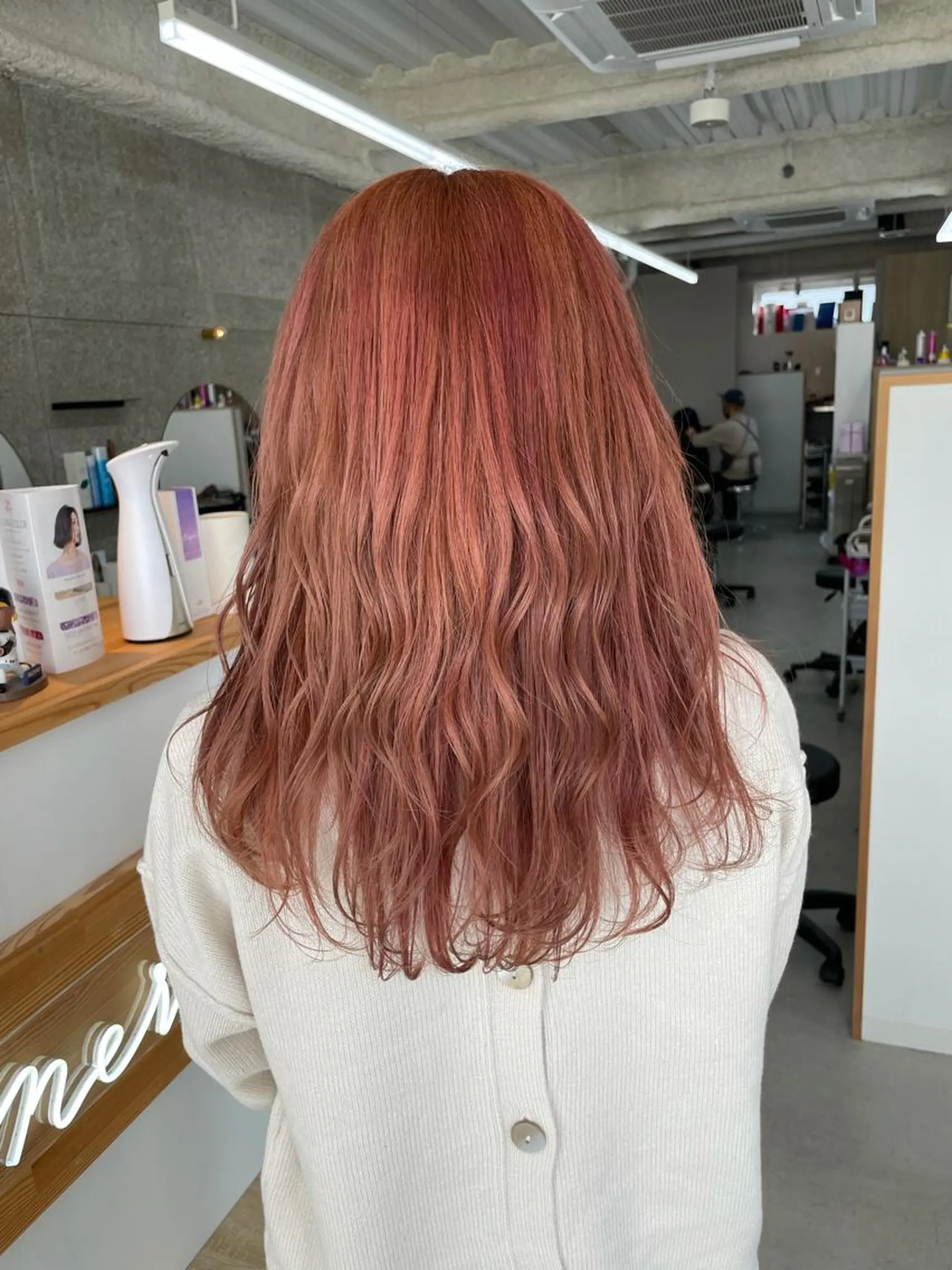 セミロング カラー ヘアカラー トリートメント Lull1人美容室 バレイヤージュのヘアスタイル