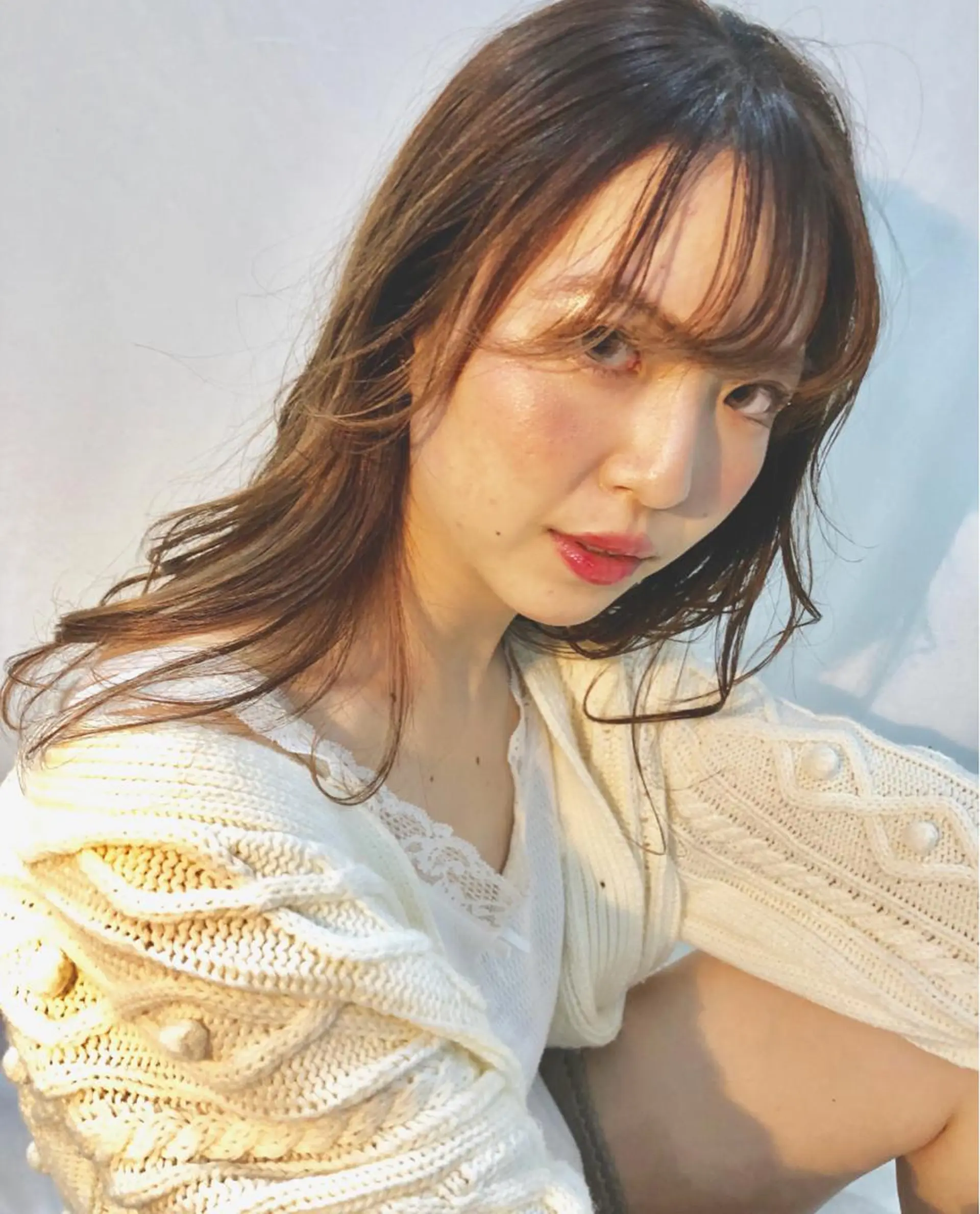 セミロング カラー 岩田 萌那のヘアスタイル