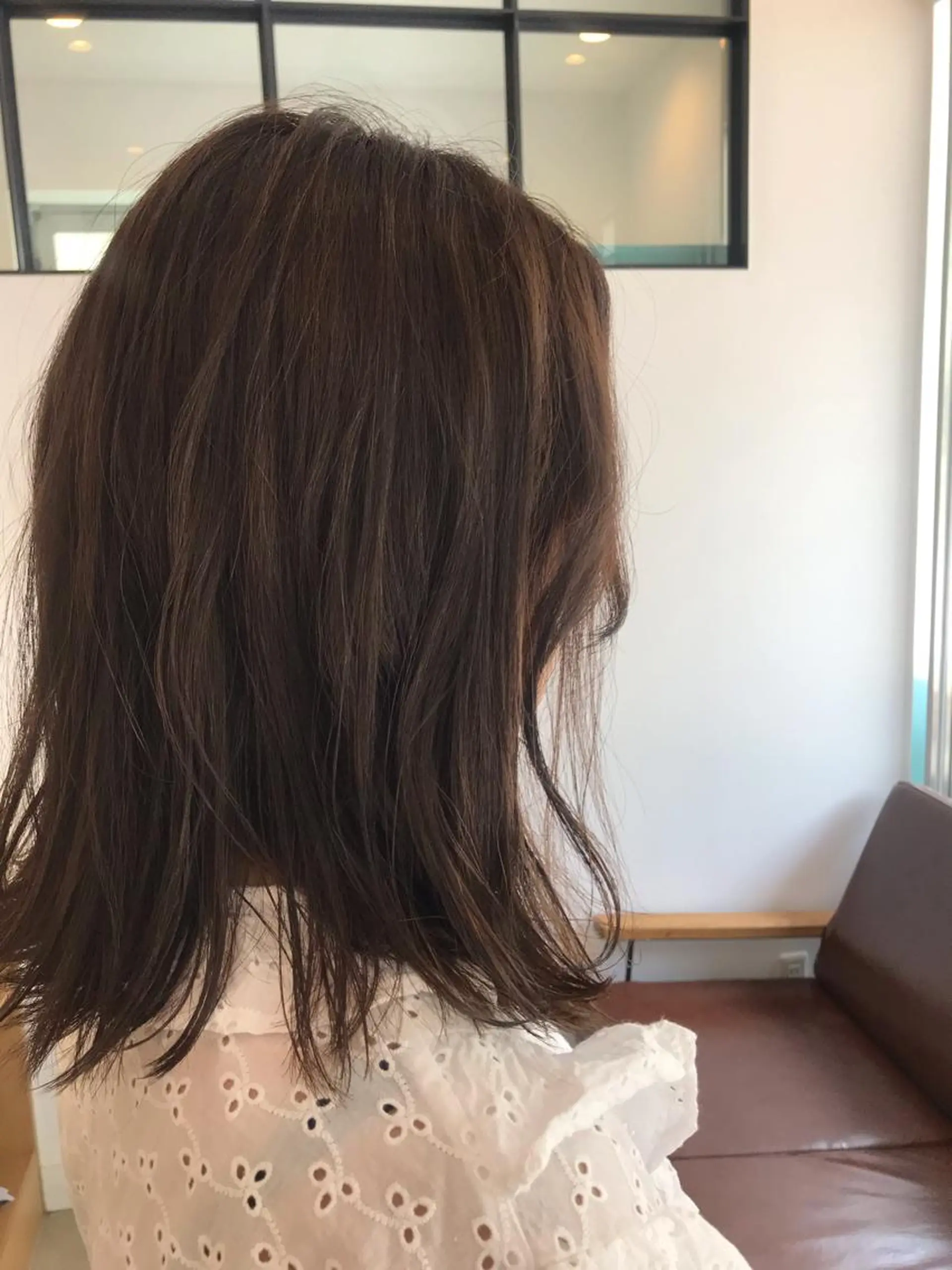 ミディアム カラー 暖色カラー🍊 ボブ🌿顔周りcutのヘアスタイル