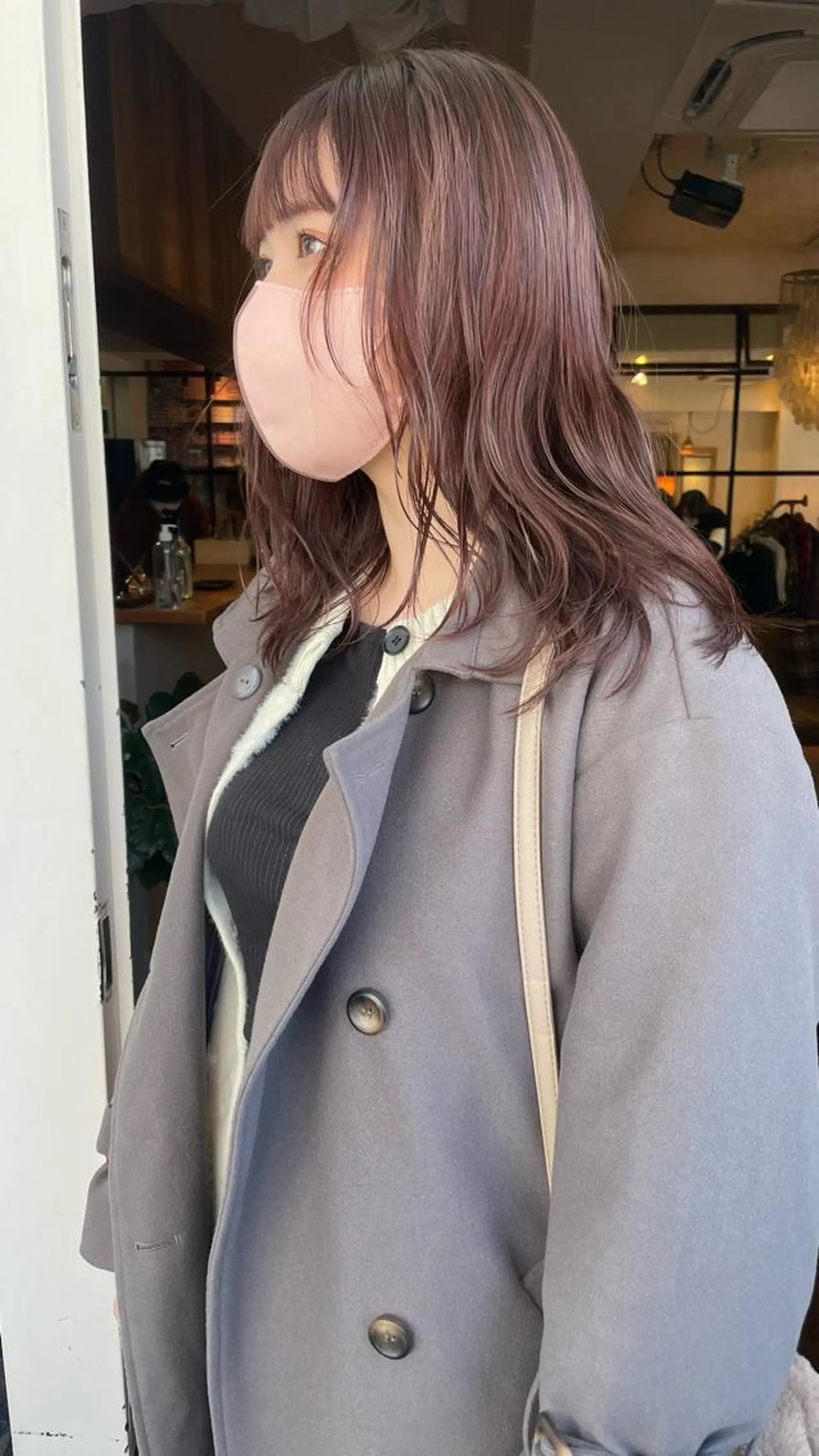 セミロング カラー ブリーチ 透明感カラー ダブルカラー ピンクカラー ファッションに 溶け込むstyleのヘアスタイル