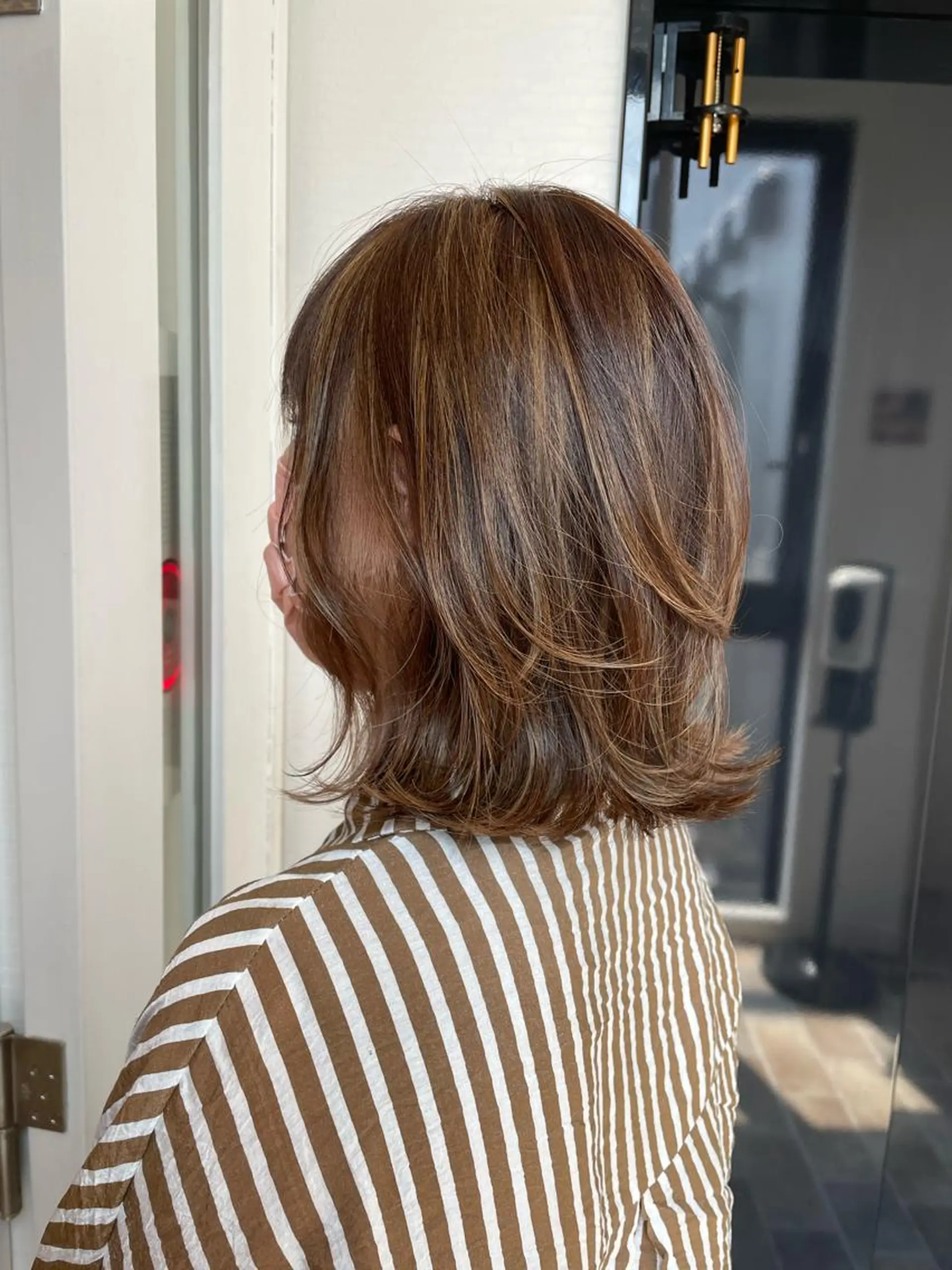 ミディアム ボブ くびれヘア ハイライト カット ヘアカラー トリートメント YUI/ ブリーチカラー🌷のヘアスタイル