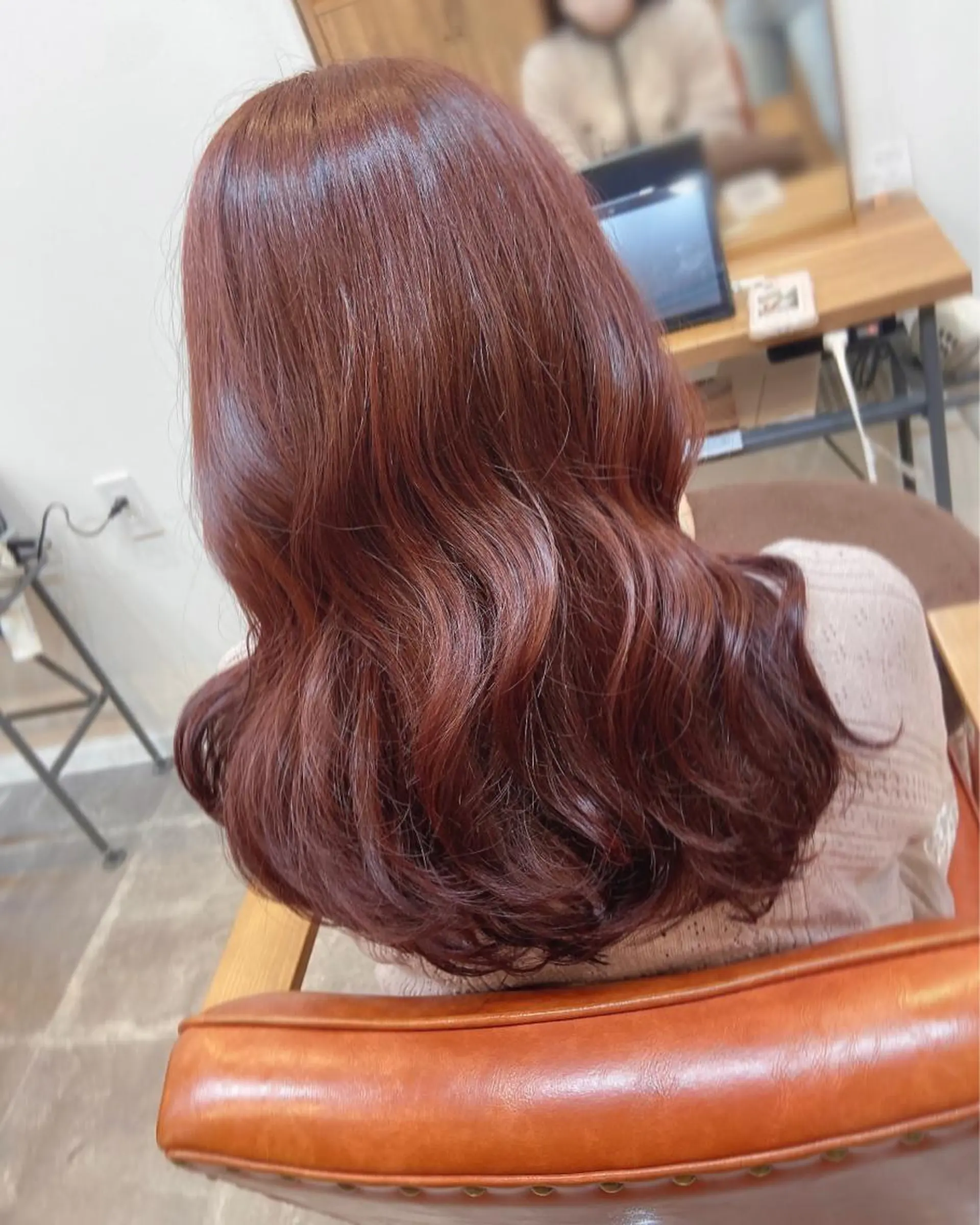 ロング ピンクブラウン 柏韓国ヘア 白石芽衣のヘアスタイル