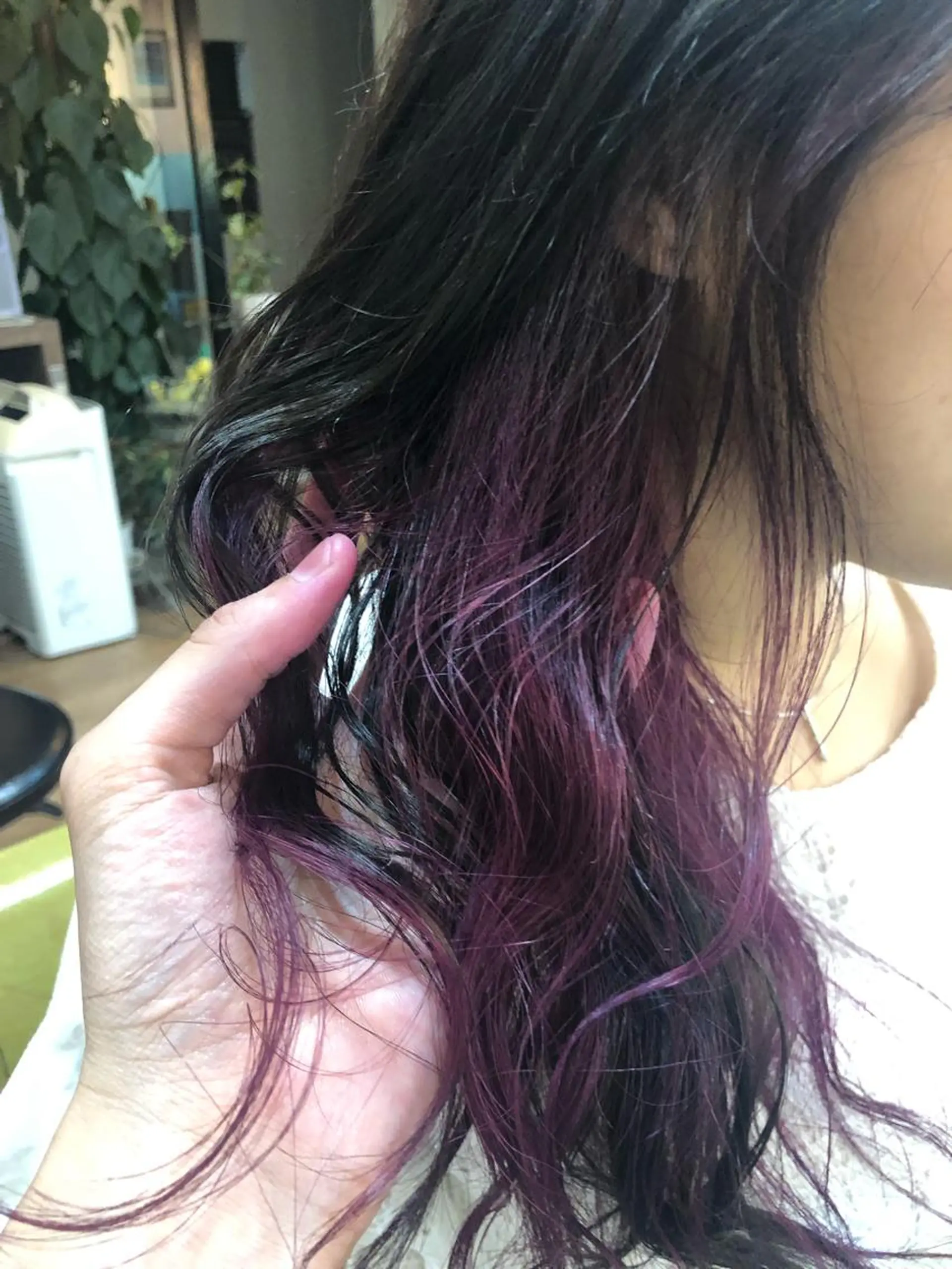 セミロング カラー パープルカラー カット ヘアカラー トリートメント 原宿サロン代表 デザインカラー伊藤卓のヘアスタイル