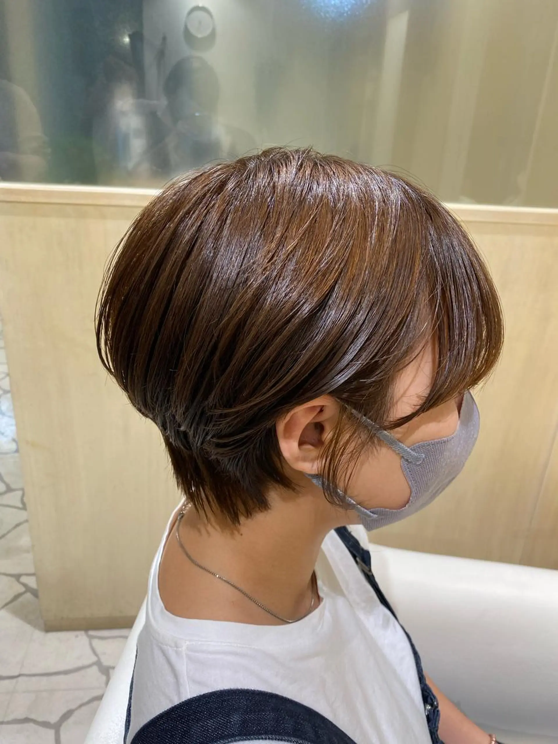 ショート カラー ブリーチ ブリーチなしカラー パーマ/髪質改善 【榎本千夏】のヘアスタイル