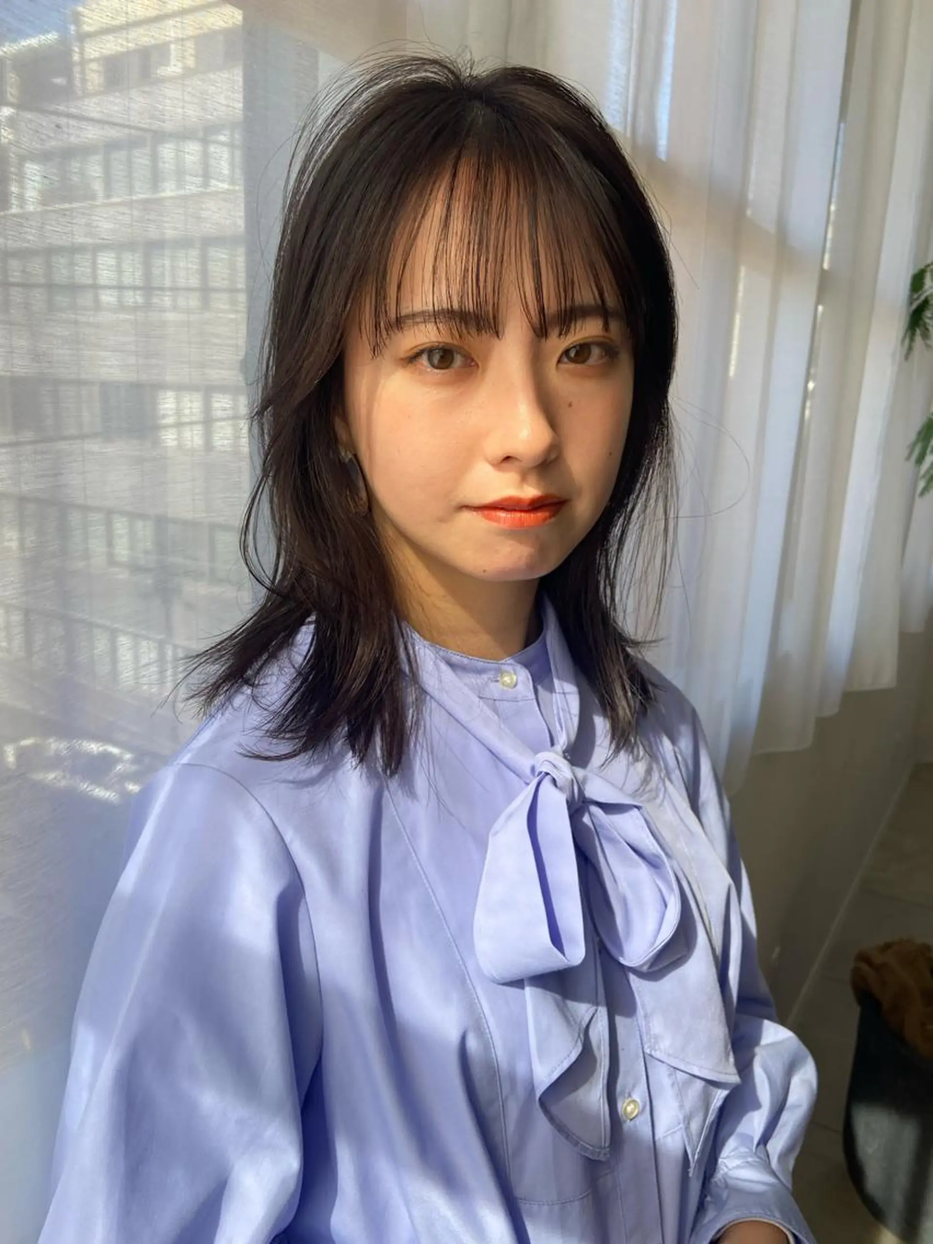 ミディアム カラー 田中 あやなのヘアスタイル