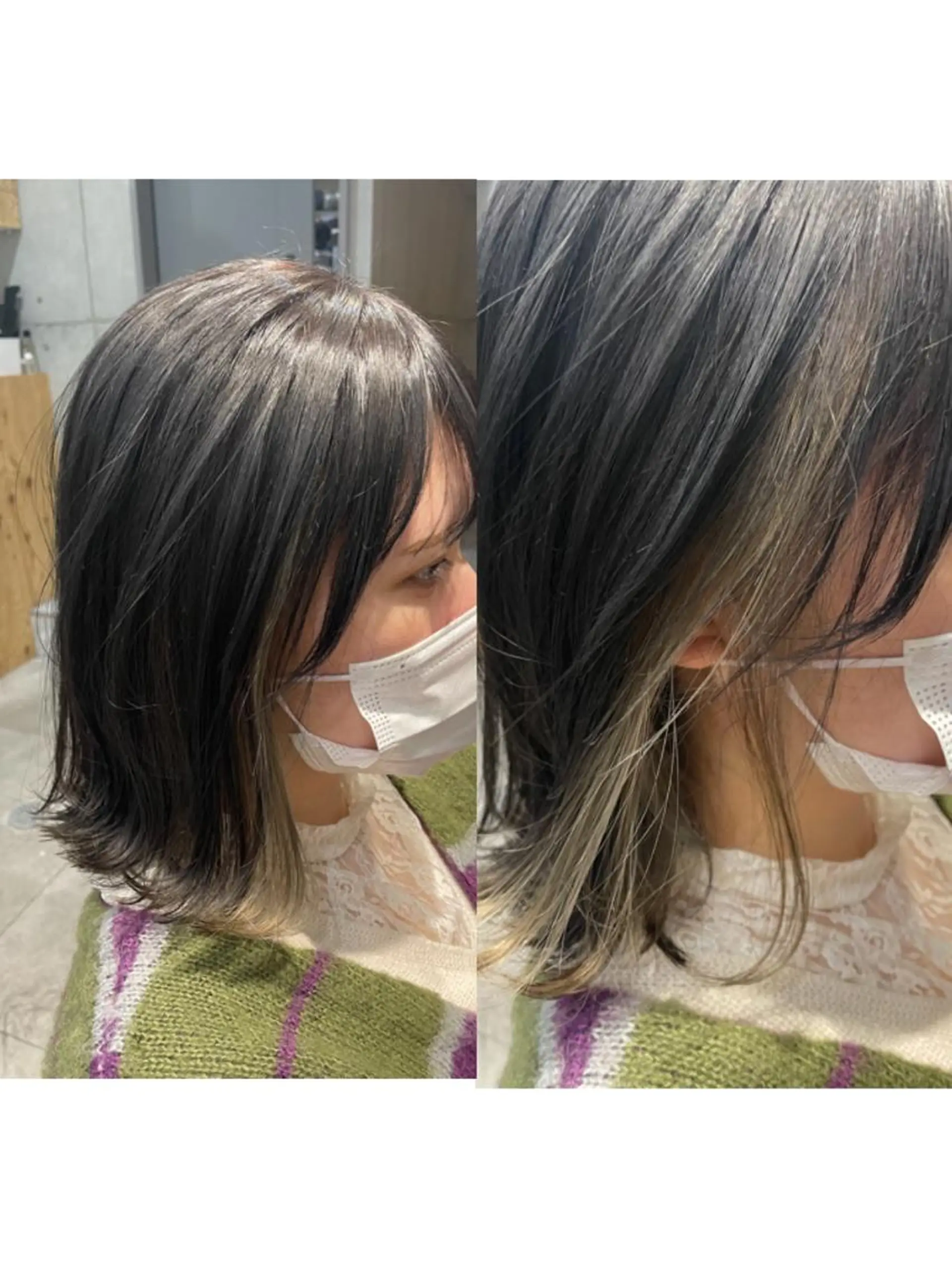 ミディアム 外ハネヘア ヘアカラー トリートメント 💫newi💫村上 孝一のヘアスタイル