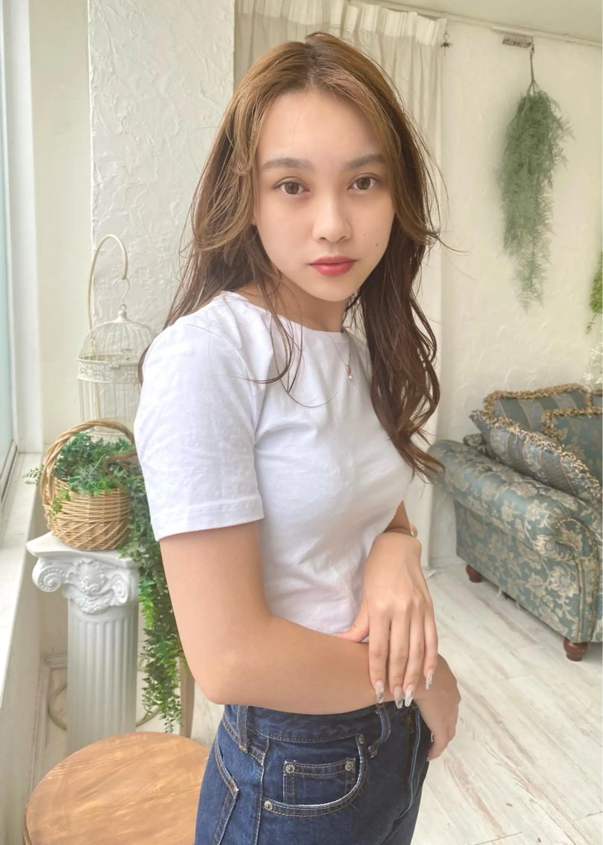 セミロング カラー 透明感カラー トリートメント カット ヘアカラー トリートメント 中田 敏明のヘアスタイル