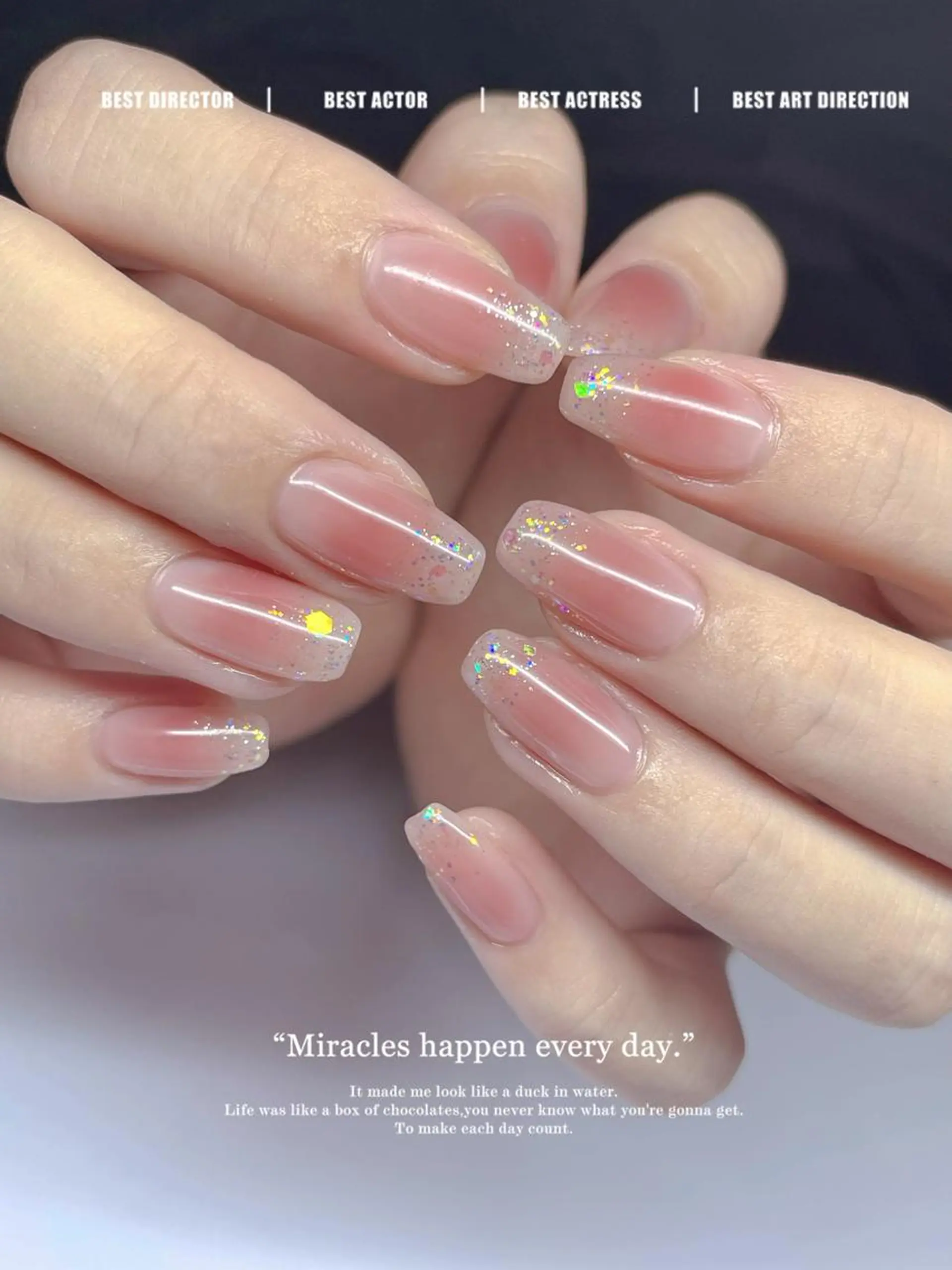 セミロング ネイル ハンドネイル 長さ出し専門 nynaのネイルデザイン