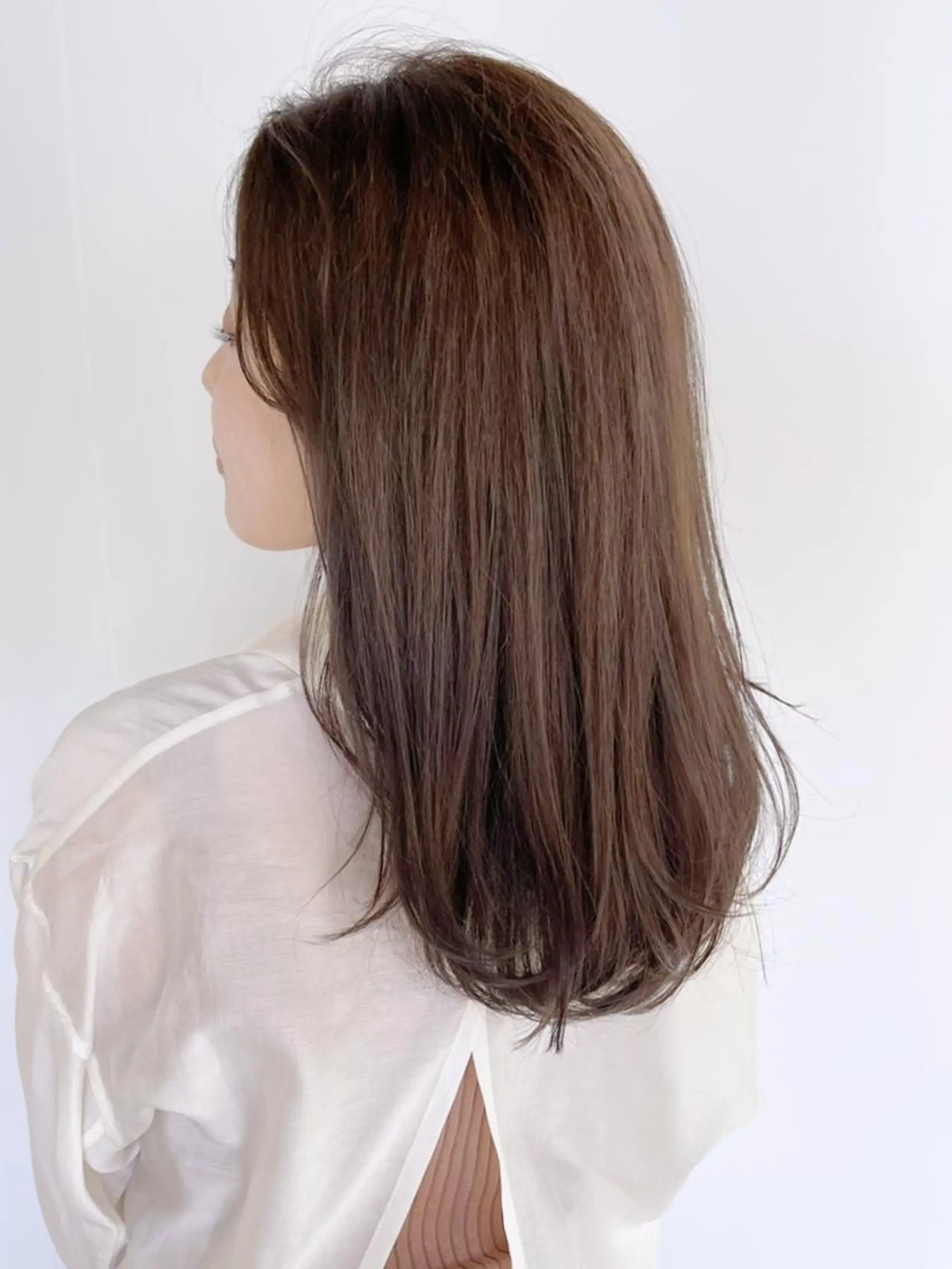 セミロング カラー パーマ ヘアアレンジ グレージュ オリーブグレージュ オリーブグレー ITbyALBUM 八王子店のヘアスタイル