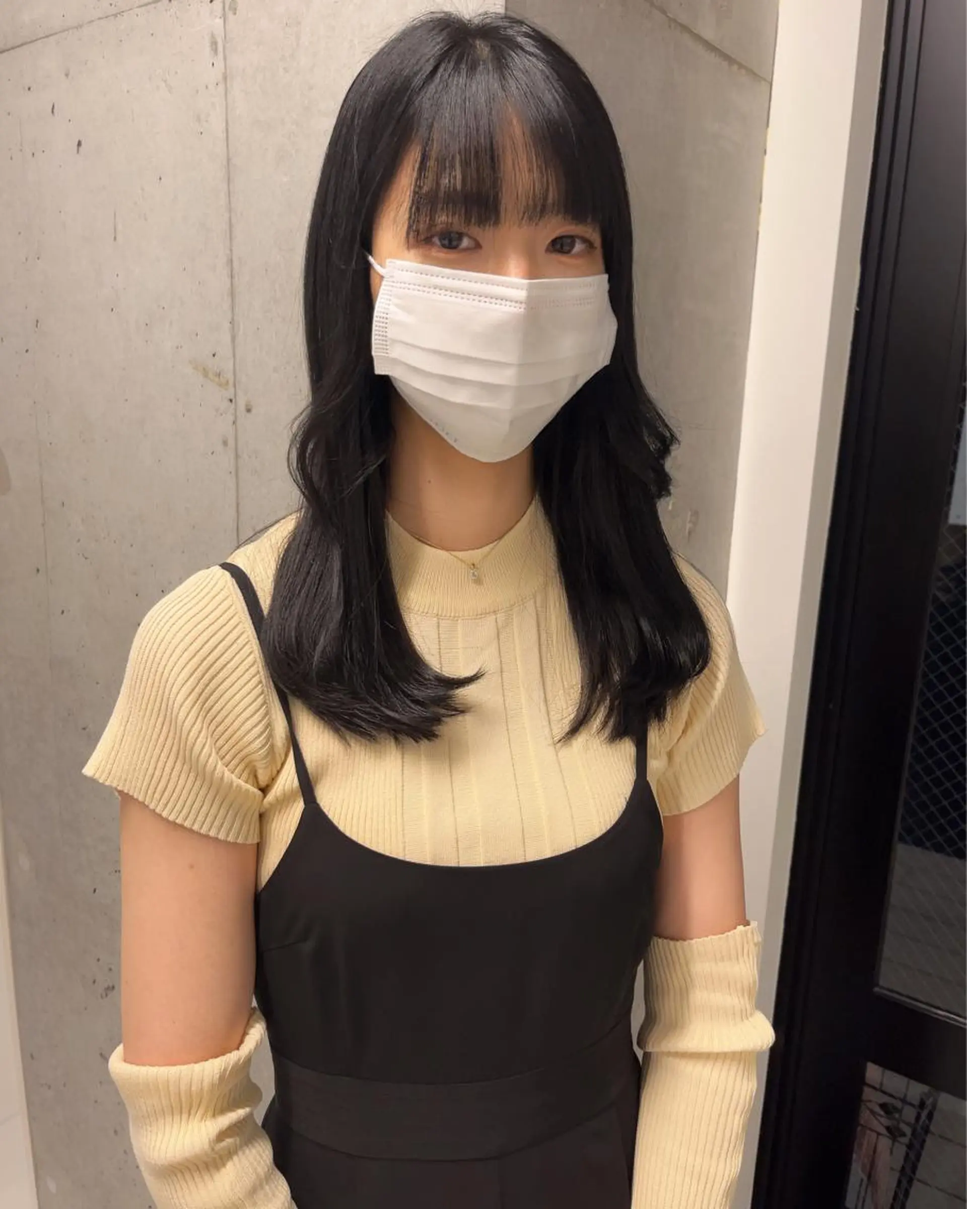 セミロング カラー 黒髪 ラベンダーカラー トリートメント りおな/髪質改善/ カラー /平尾のヘアスタイル