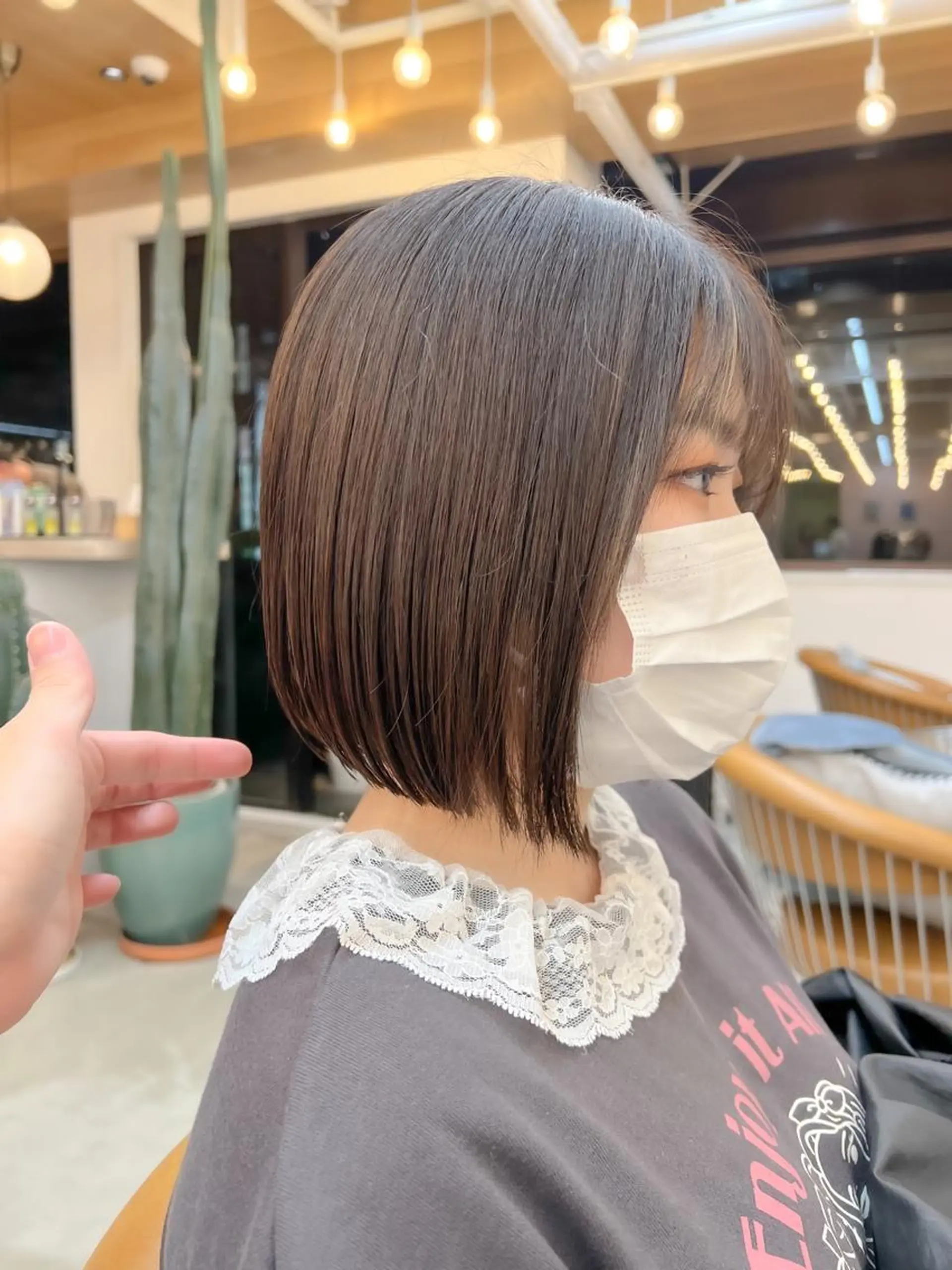 ミディアム カット ヘアカラー トリートメント ボブ/縮毛矯正 髪質改善/もえるのヘアスタイル