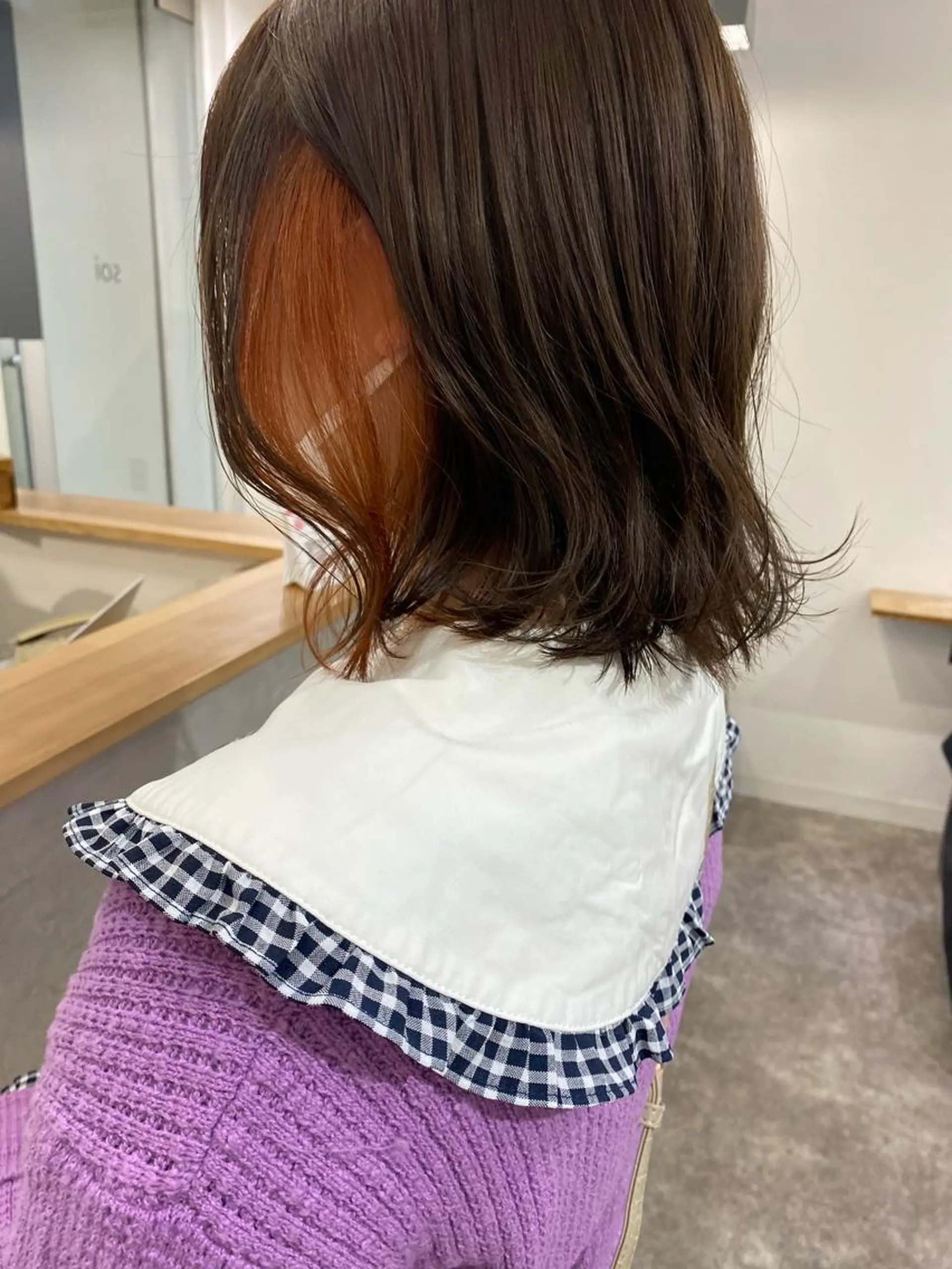 ショート カラー オレンジ ヘアカラー トリートメント 森貴裕/ベージュ/ パーマ/オリーブのヘアスタイル