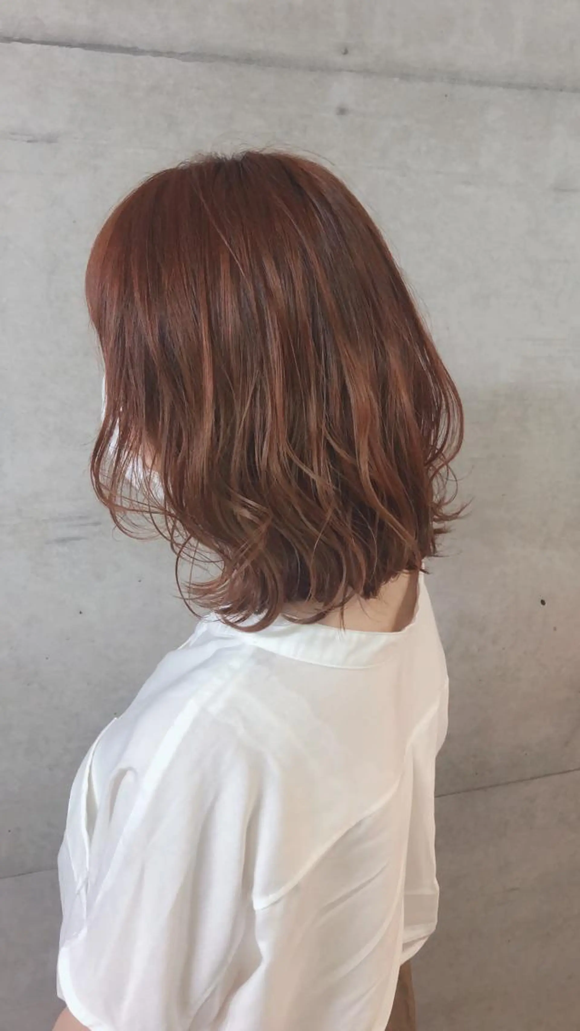 ミディアム カラー ヘアカラー nagisa /縮毛矯正のヘアスタイル