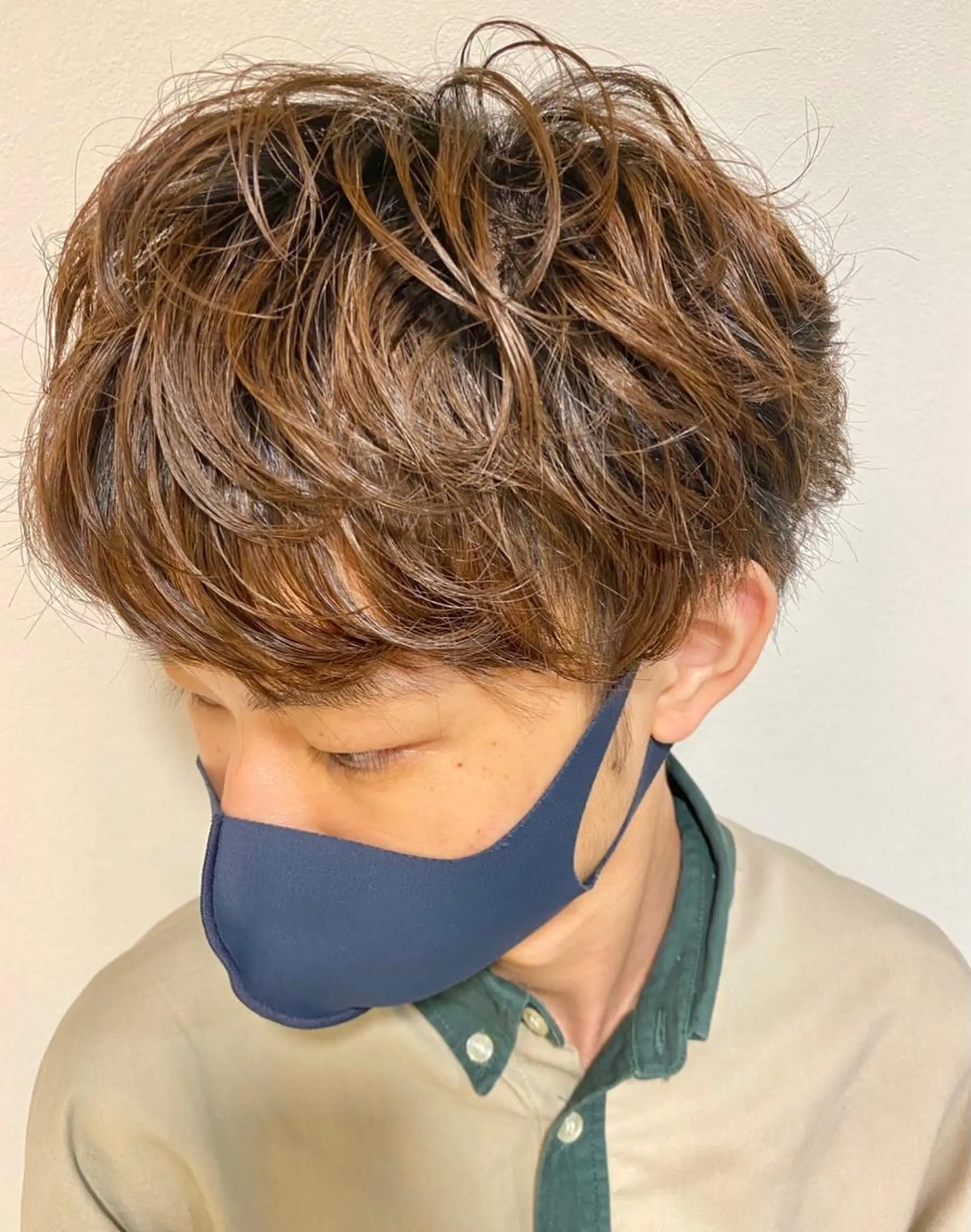 ミディアム パーマ メンズ カット パーマ 柳澤 和也のヘアスタイル