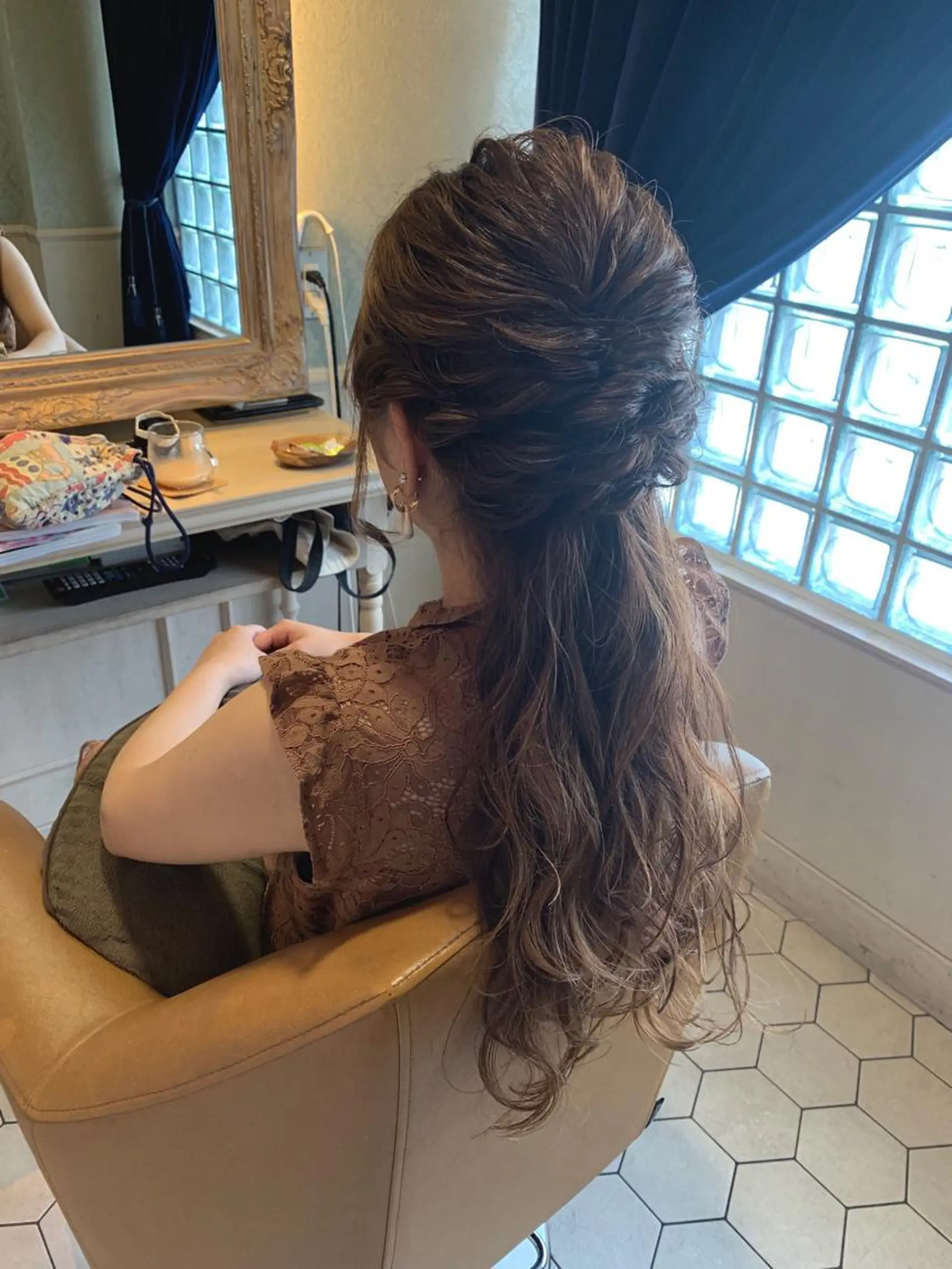 ロング ヘアアレンジ ハーフアップ 結婚式・ブライダル 森 早希絵のヘアスタイル