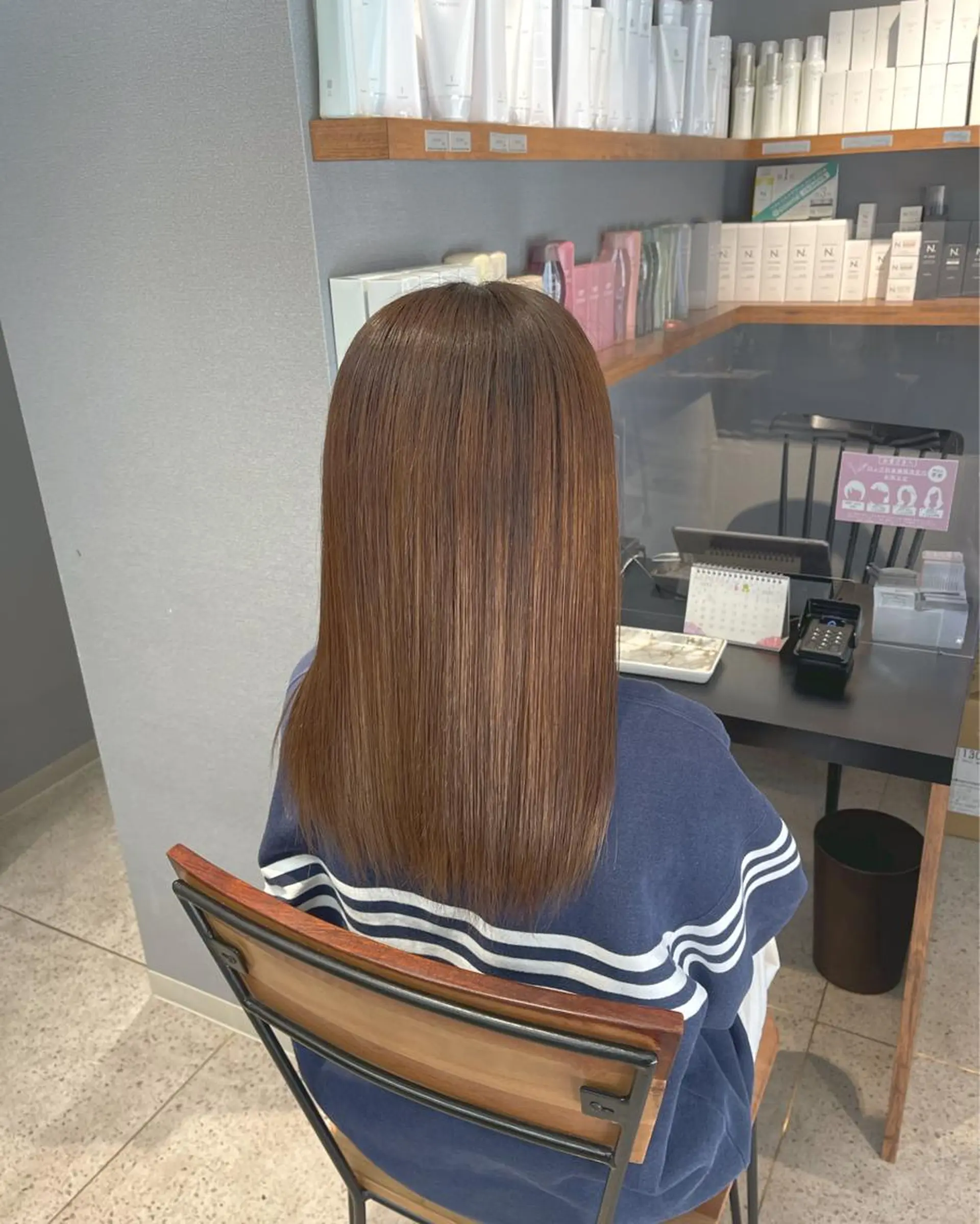 セミロング カラー 髪質改善 縮毛矯正 トリートメント レディースカット 募集/今間 海音のヘアスタイル