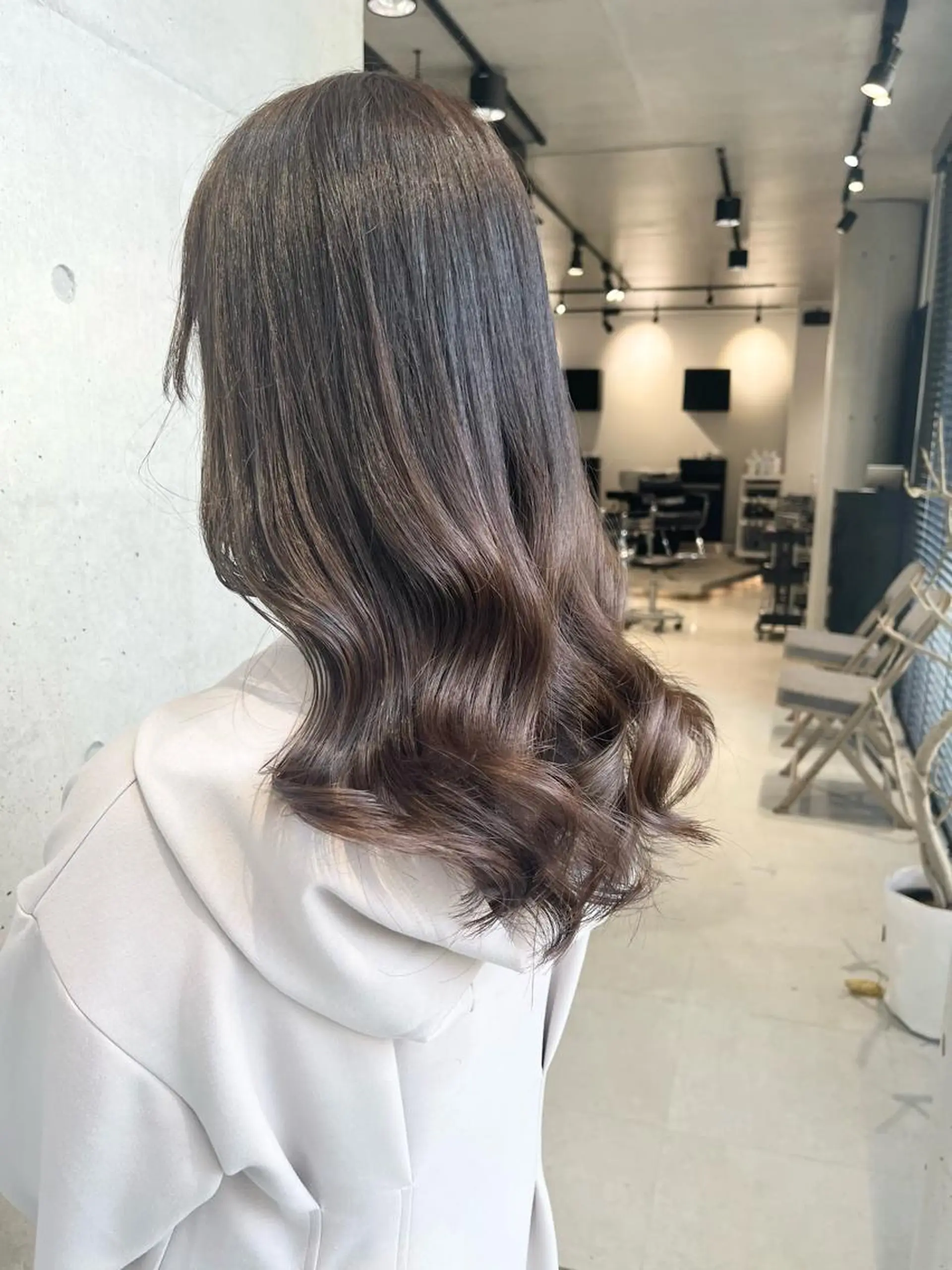 ロング カラー パーマ ヘアアレンジ 透明感/オリーブ/ グレージュ/YUKAのヘアスタイル