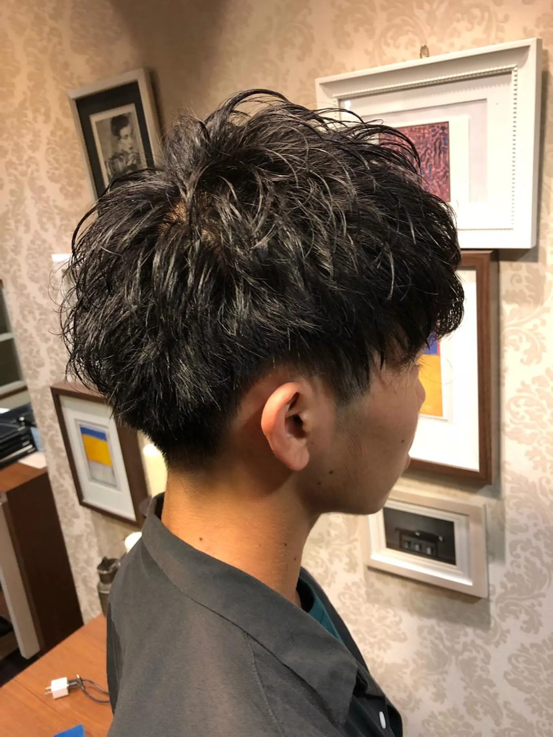 ショート カラー パーマ メンズ 【mokuオーナー】 ちはるのヘアスタイル