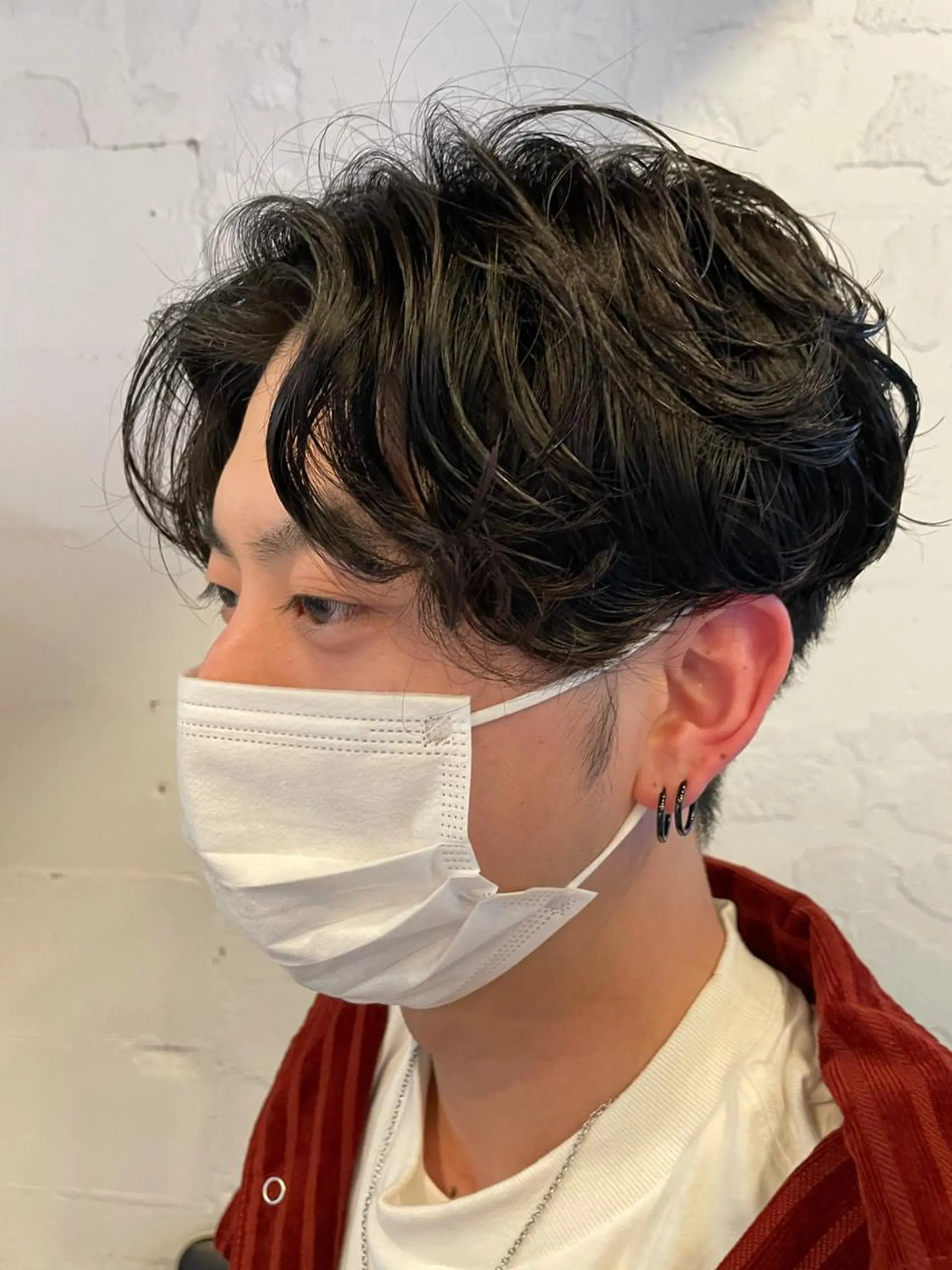 ショート パーマ メンズ センターパート hazuki 🌝のヘアスタイル