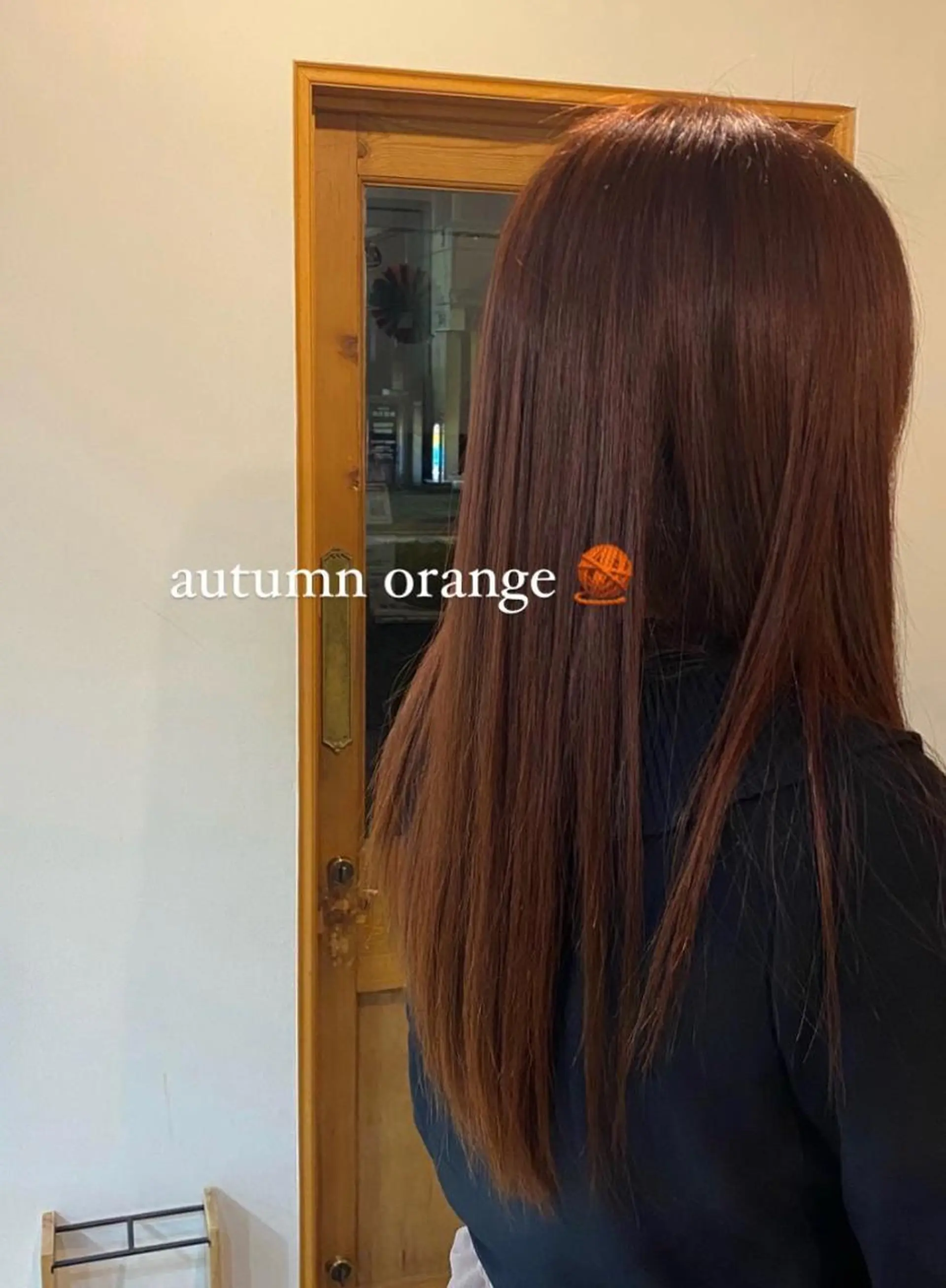 ロング カラー オレンジ レッドカラー ムナカタ アカリのヘアスタイル