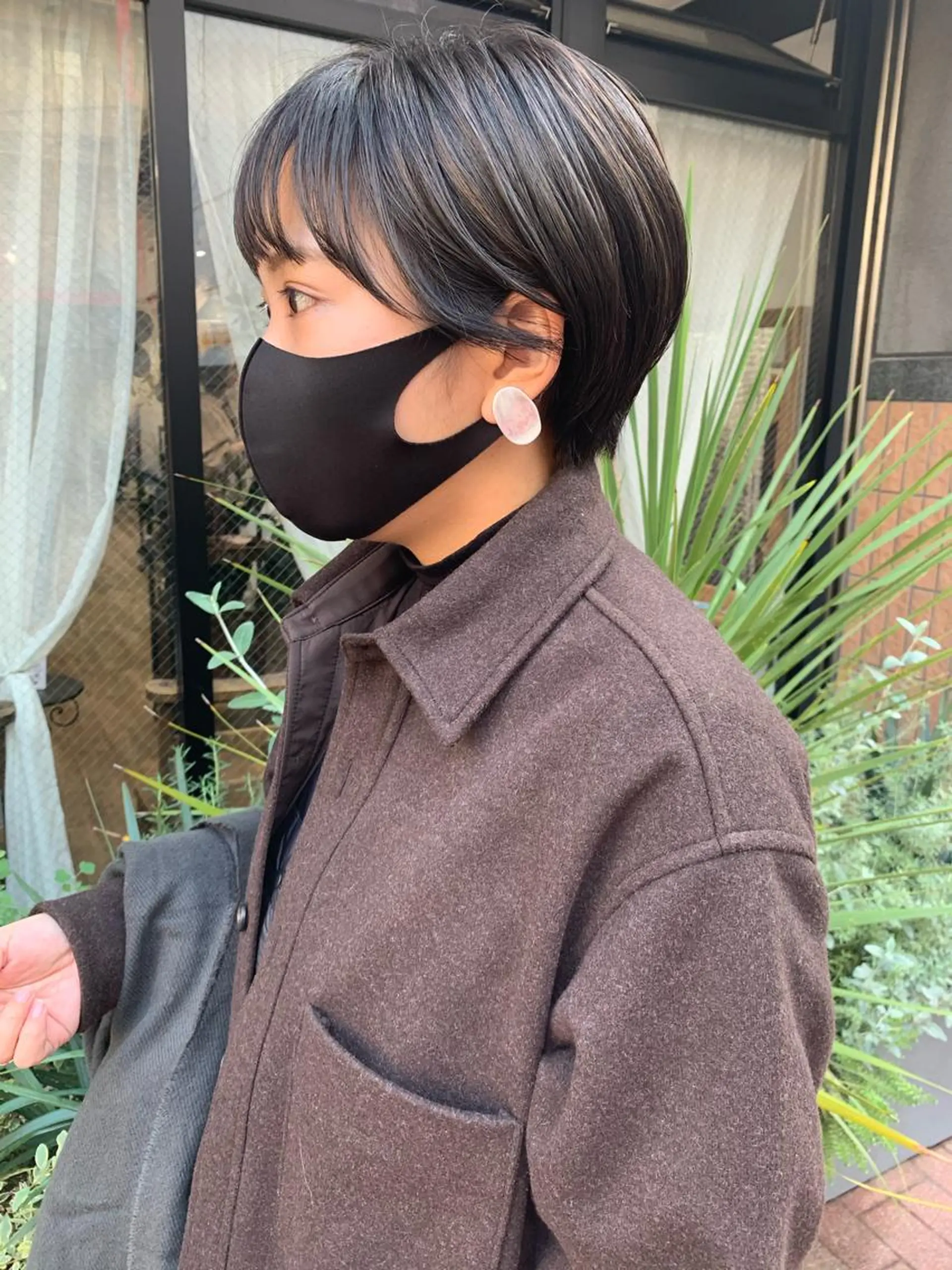 ショート カラー 黒髪 ブルーカラー ブルーブラック ショートヘア カット ヘアカラー トリートメント レイヤー/顔周り /AKARIのヘアスタイル