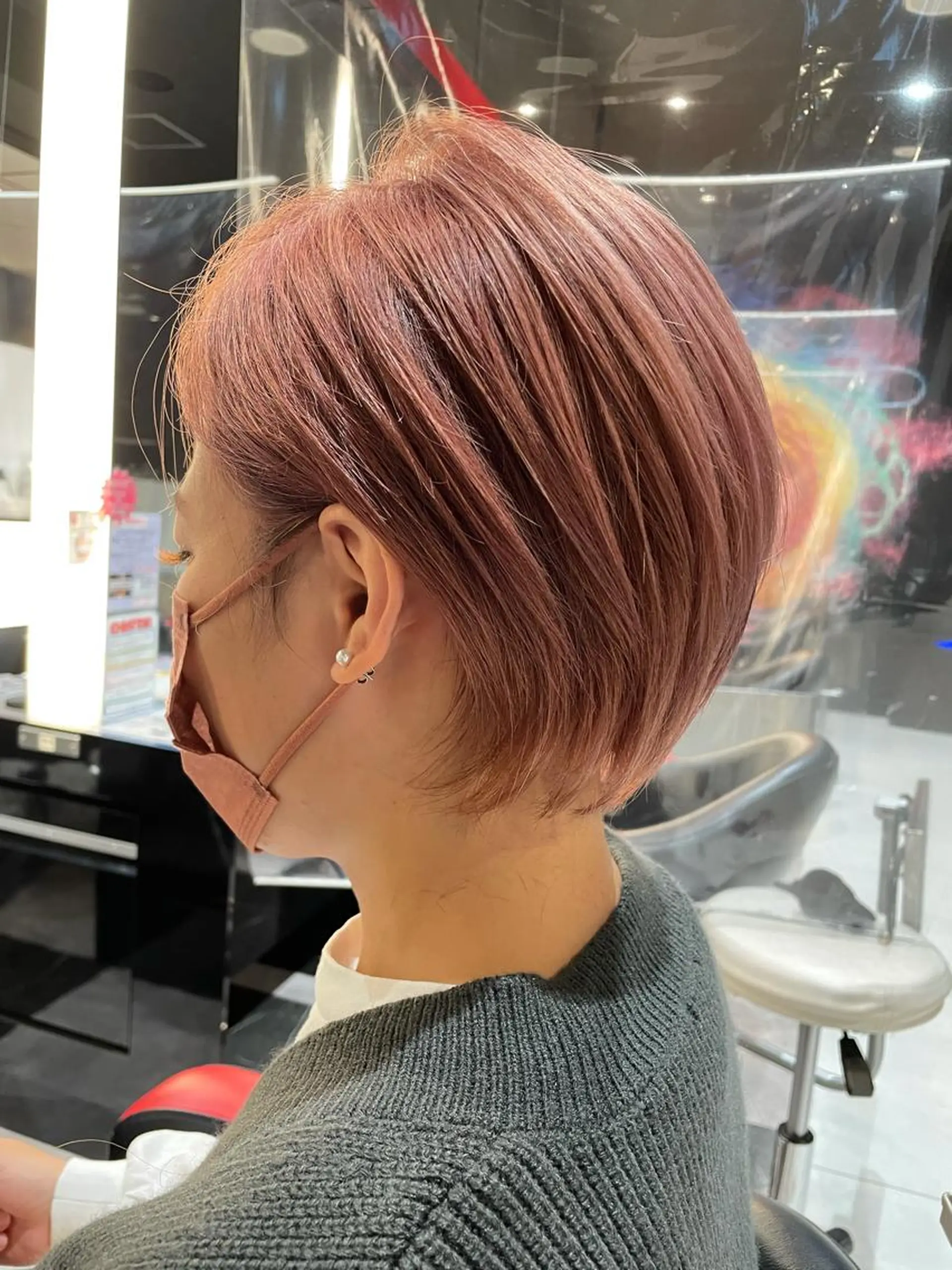 ショート カラー ベージュカラー ピンクカラー ピンクベージュ メンズヘア特化 崎田 成人のヘアスタイル