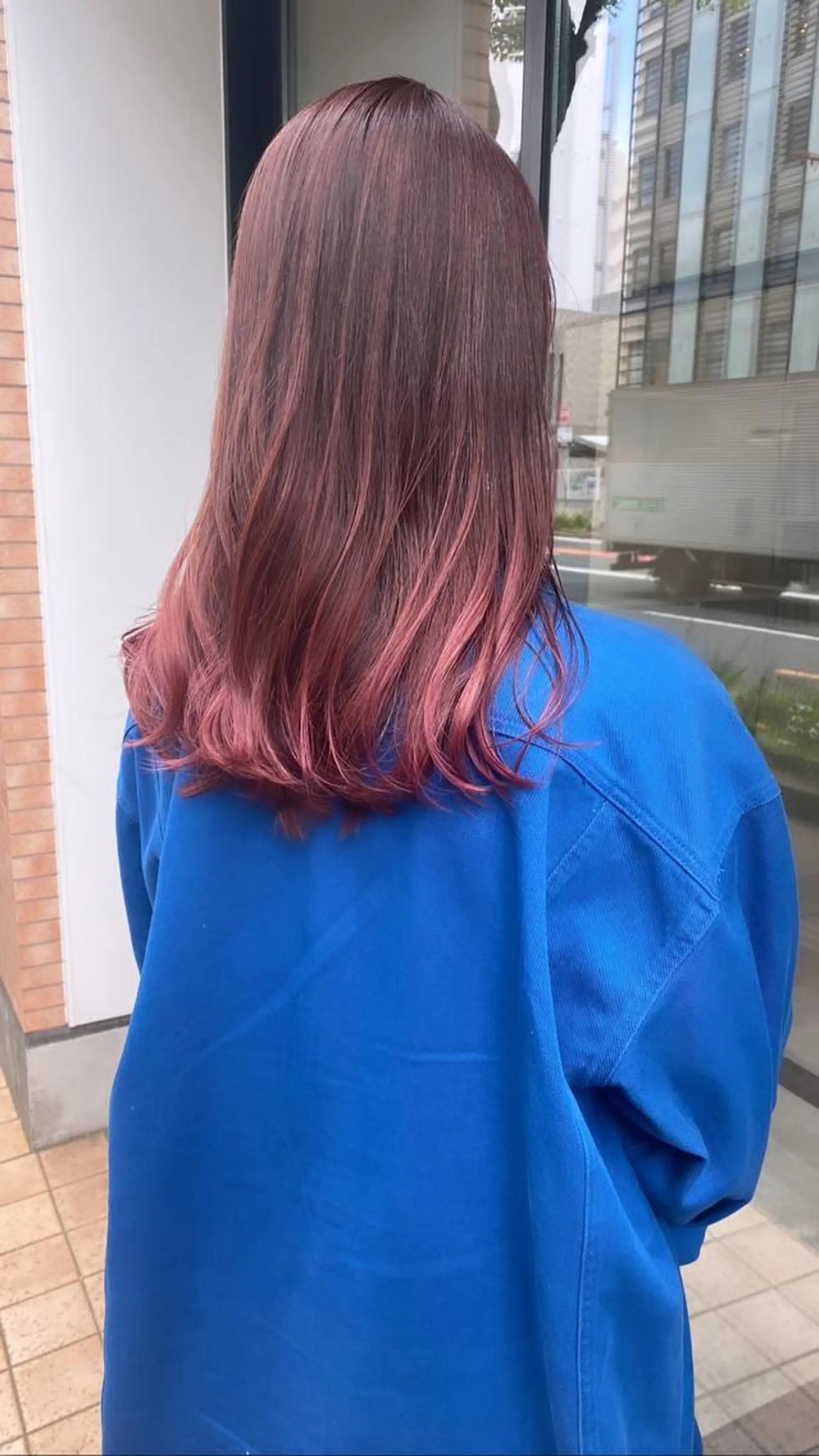 セミロング カラー バレイヤージュ ピンクカラー レイヤーカット カット ヘアカラー トリートメント RURI韓国ボブ 🇰🇷タッセルボブのヘアスタイル