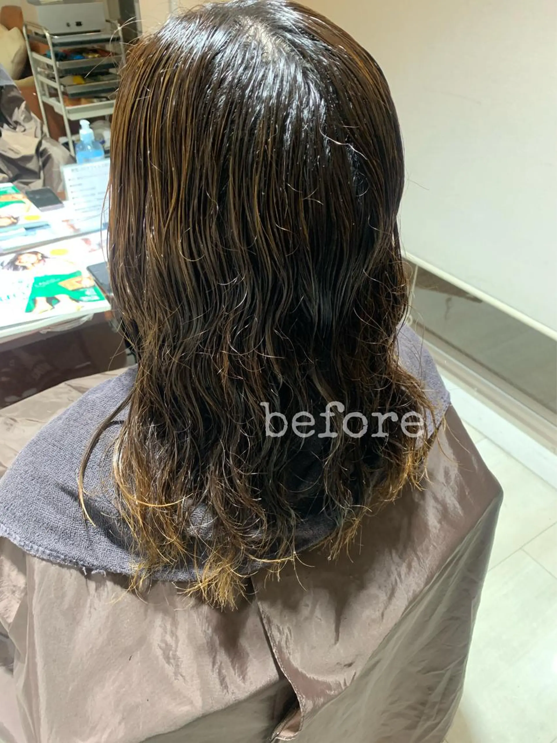 ロング くせ毛 縮毛矯正 黒田 優衣のヘアスタイル