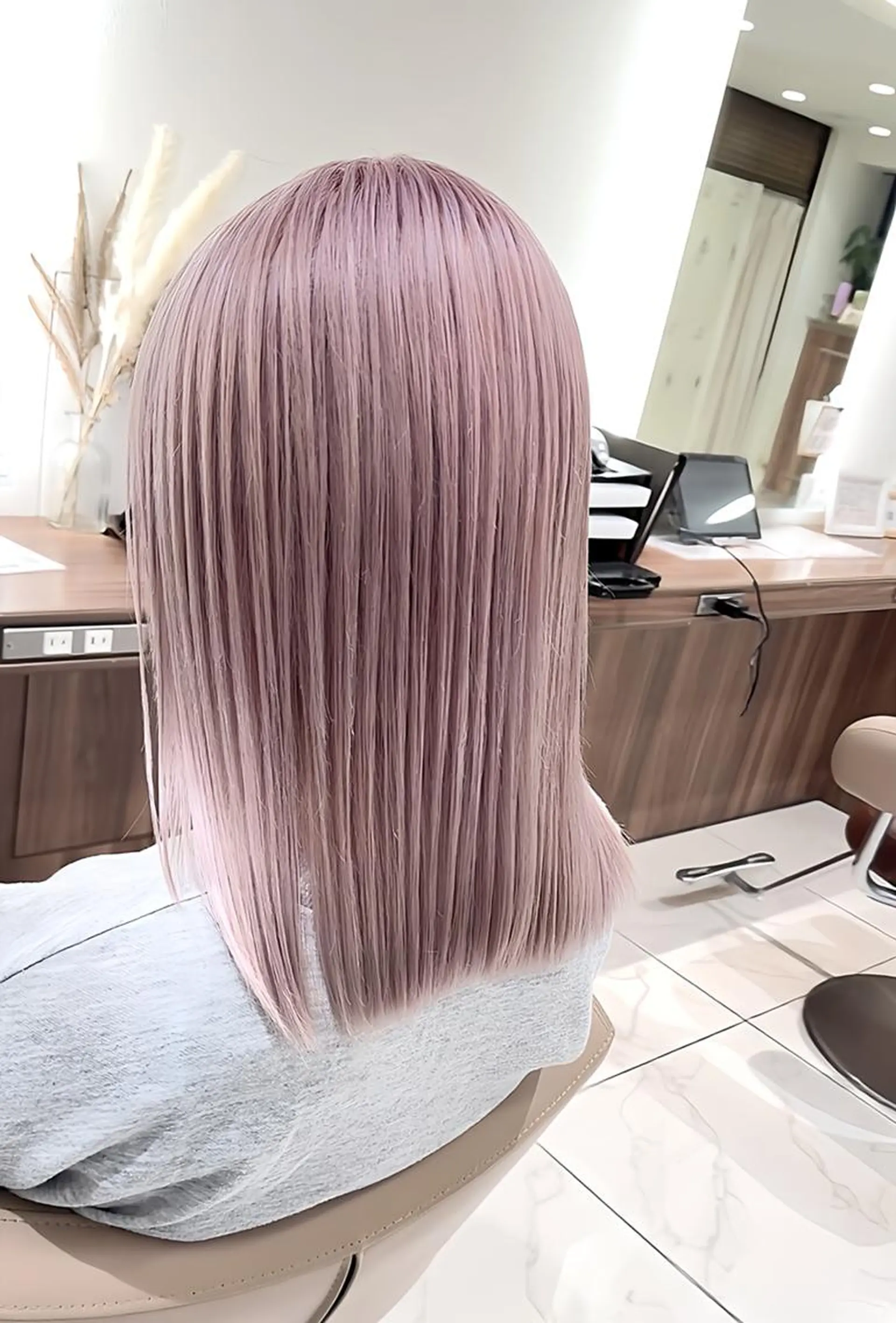 セミロング カラー ブリーチ 髪質改善 渡邊楓果／髪質改善 ブリーチ/カラーのヘアスタイル