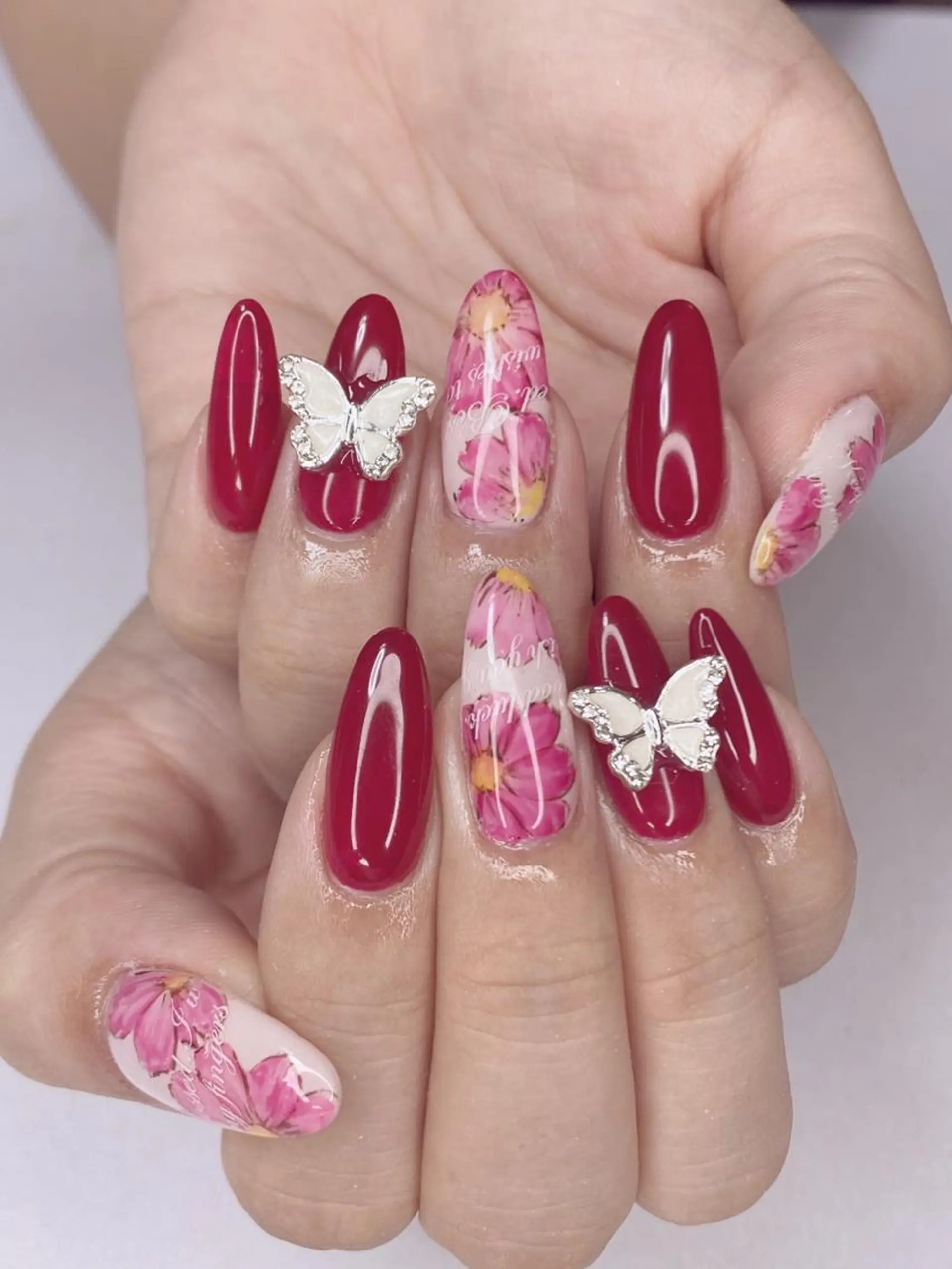 ネイル アニマル柄 アートネイル オーロラネイル 桜ネイル クリアネイル Ｎail Ｓalon ertiのネイルデザイン