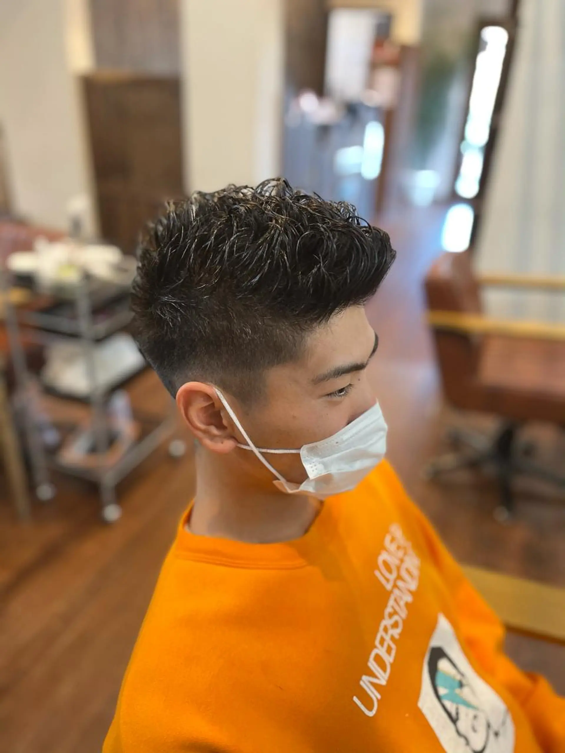 ショート パーマ メンズ アップバング フェードカット メンズパーマ カット パーマ ✨平日直前割り必見✨ 中山大輔のヘアスタイル