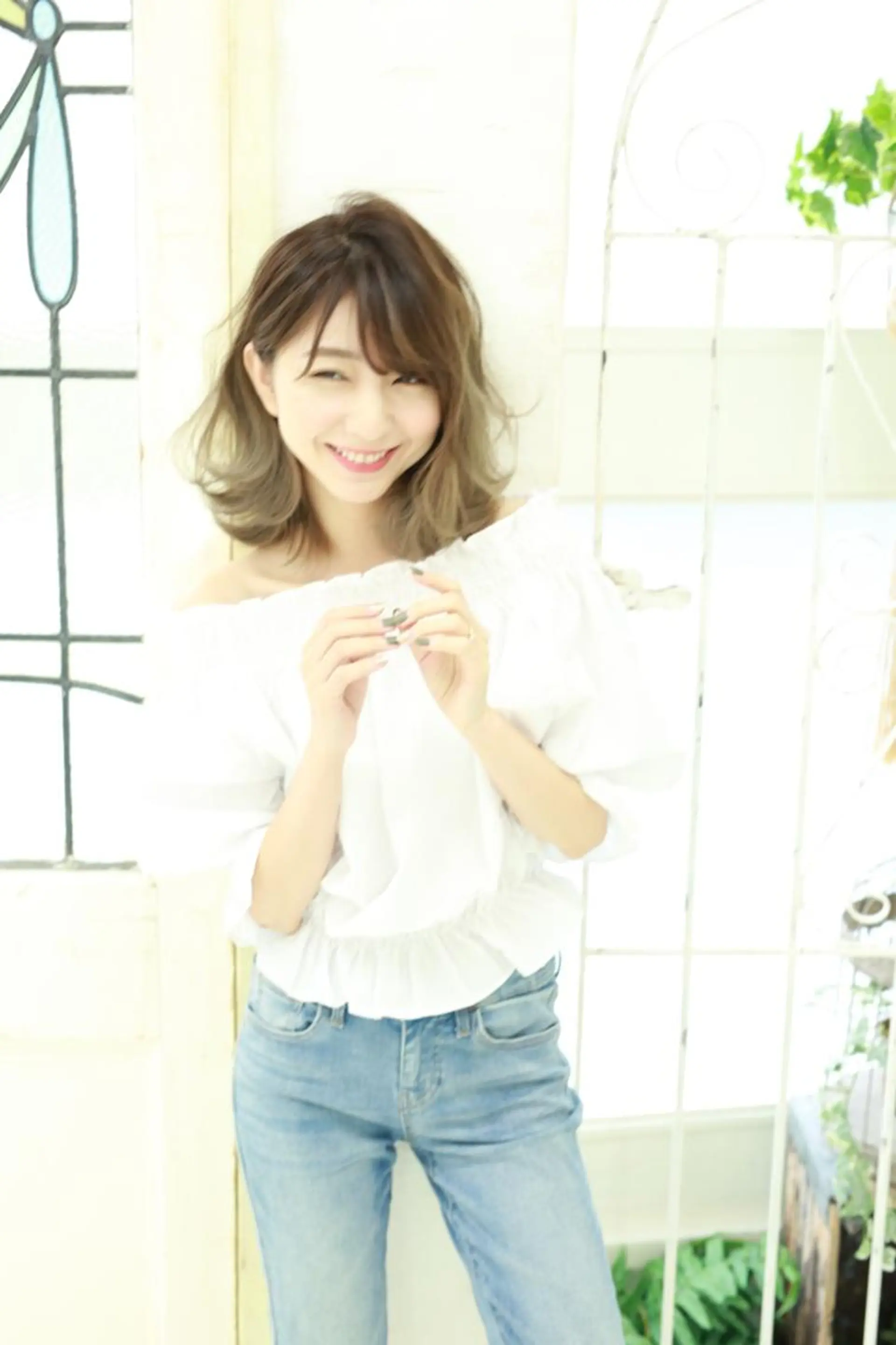 カラー パーマ ヘアアレンジ バレイヤージュ ブルーカラー ブルージュ グラデーションカラー ハイライトカラー 小顔カット✨ 透明感カラー/村上のヘアスタイル